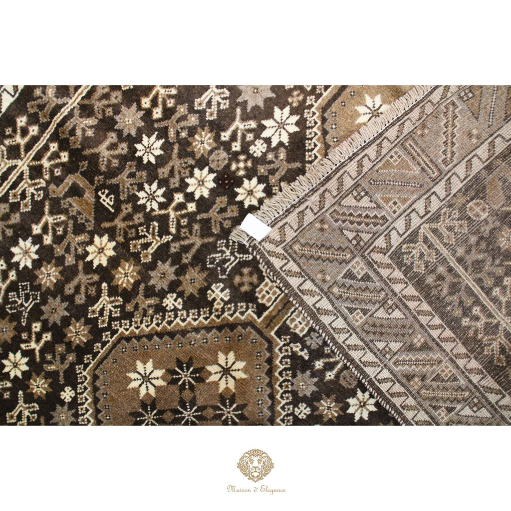 Alfombra Shiraz Color Tierra Rombos Lana Persa 281 x 160 cm