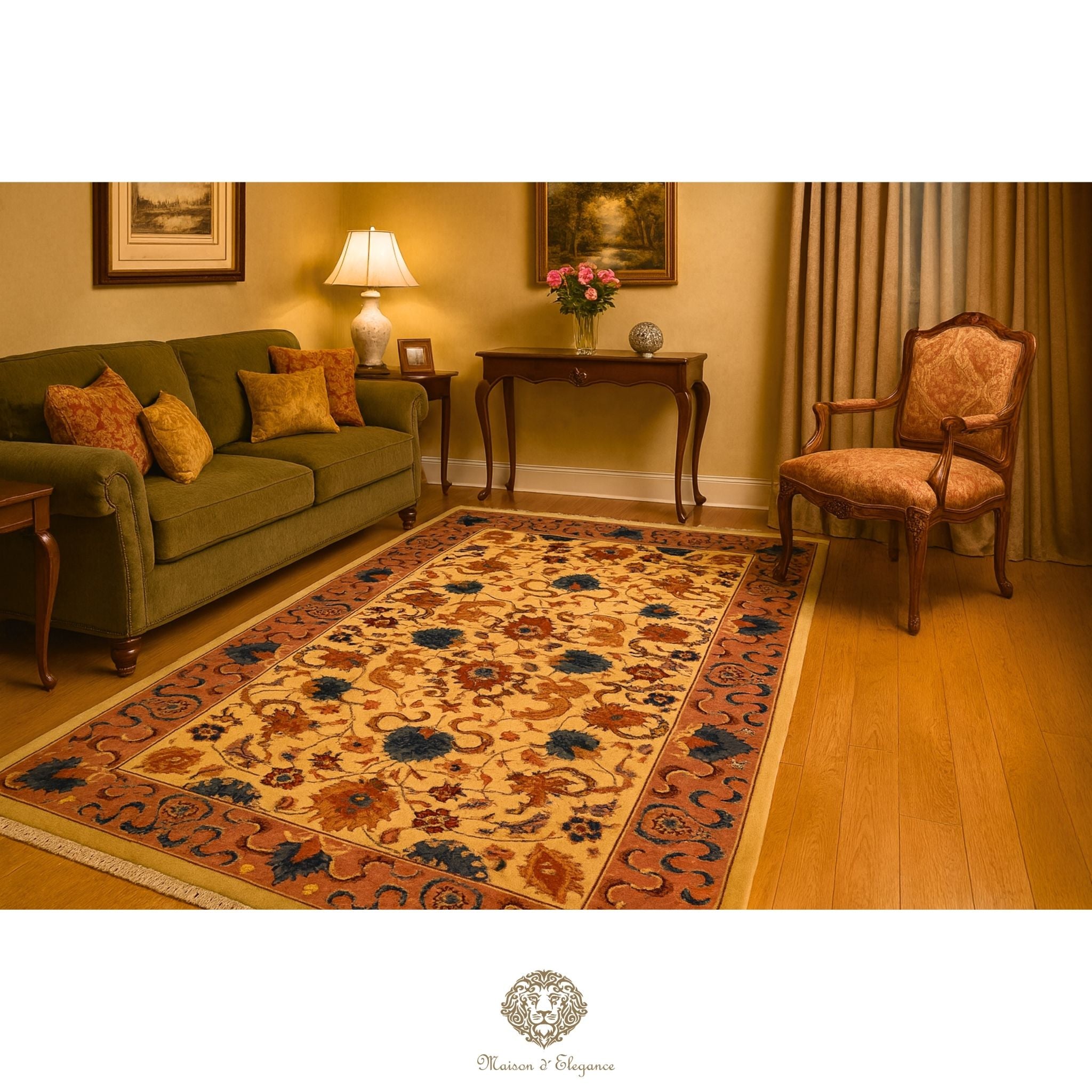 Alfombra Tradicional Lana All Over Colores Pasteles - Diseño Artesanal 280 x 179 cm