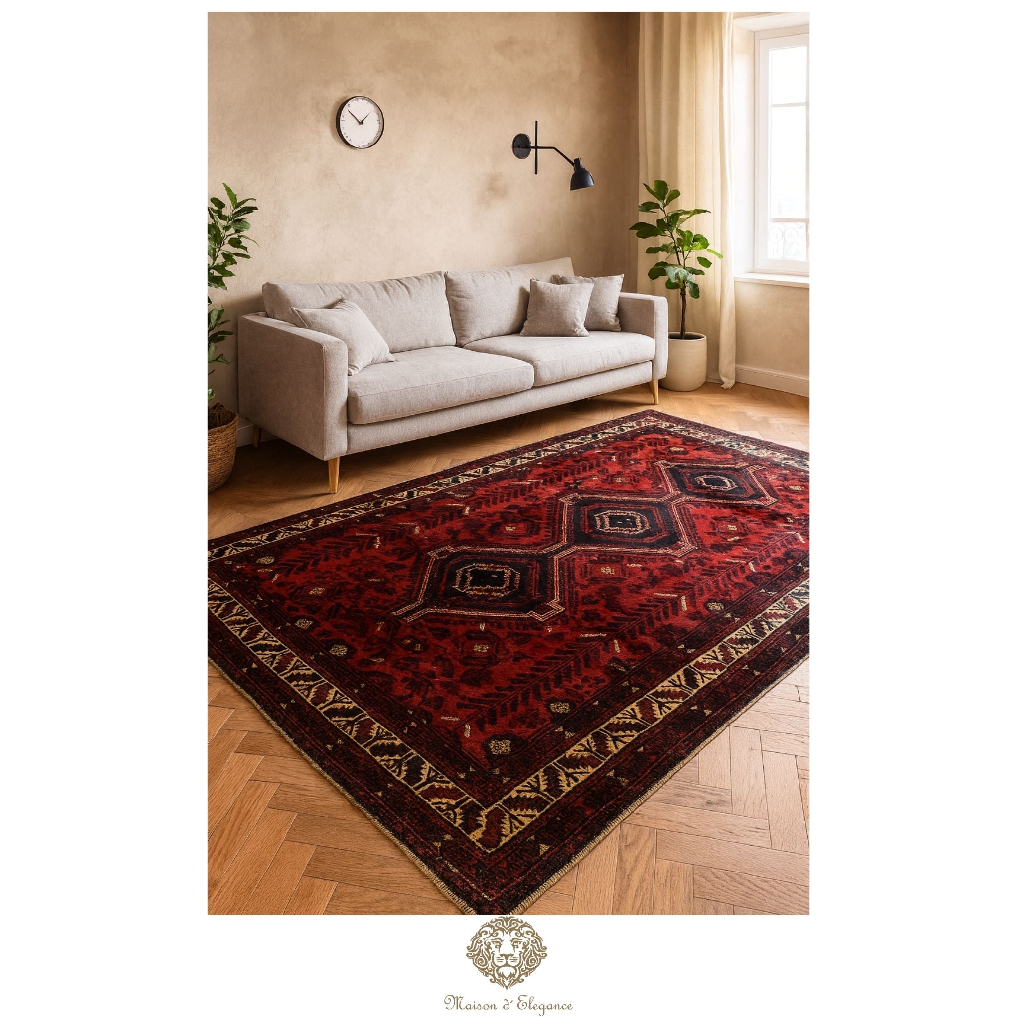 Alfombra Shiraz Geométrica de Lana - Colores Vibrantes 276 x 203 cm