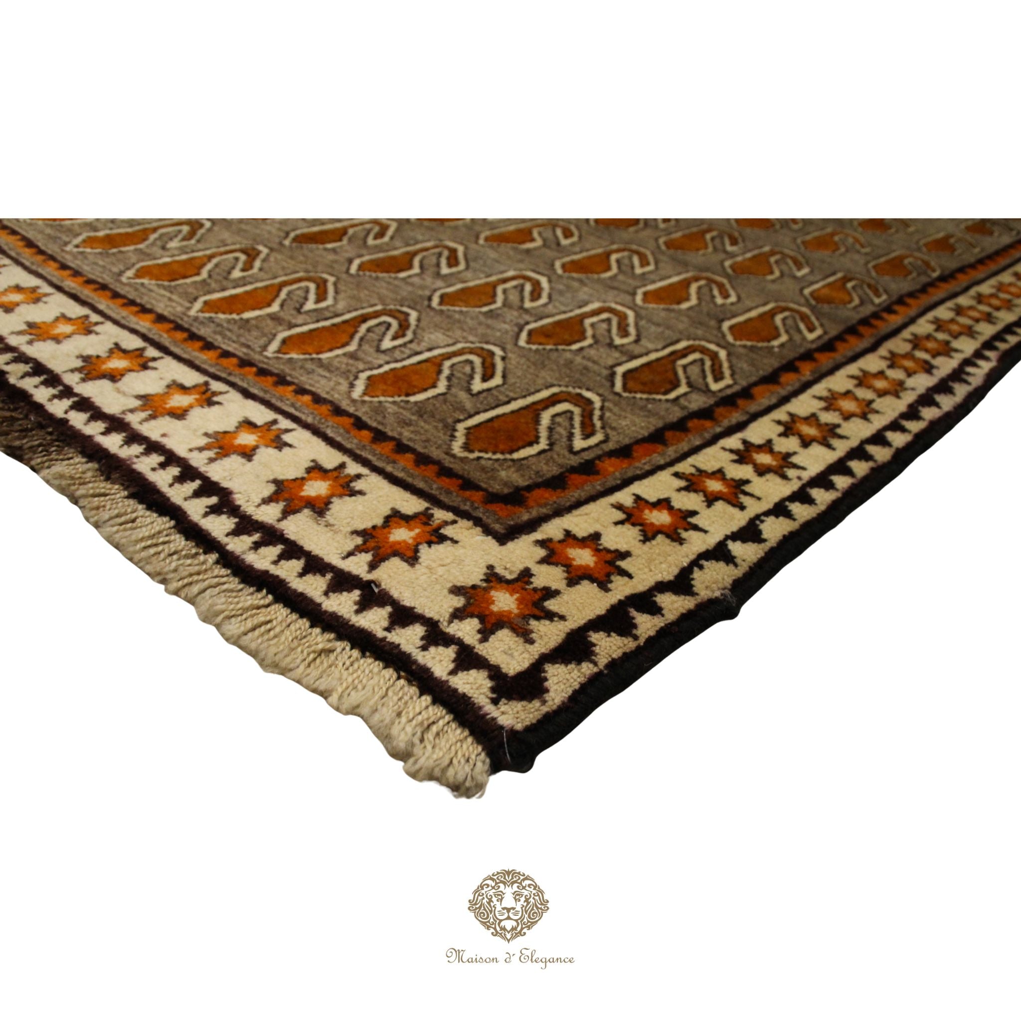 Alfombra Tribal Shiraz Lana Tonos Neutros | Diseño Persa Artesanal 293 x 185 cm