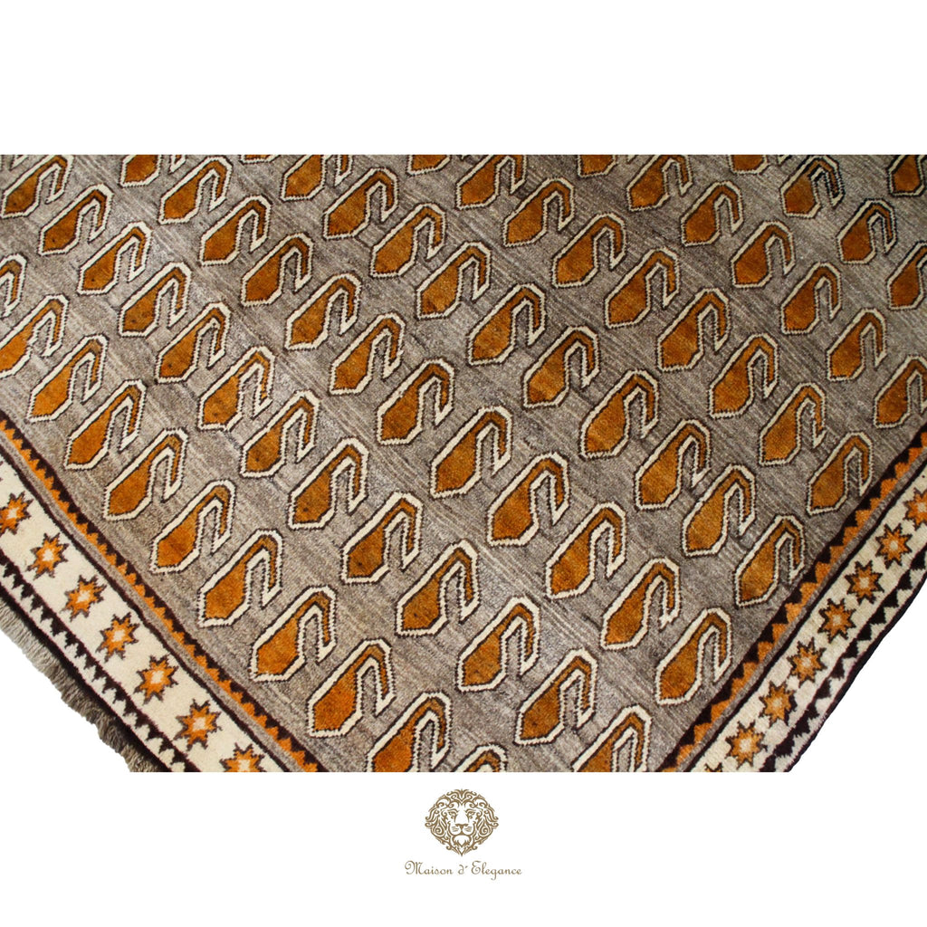 Alfombra Tribal Shiraz Lana Tonos Neutros | Diseño Persa Artesanal 293 x 185 cm