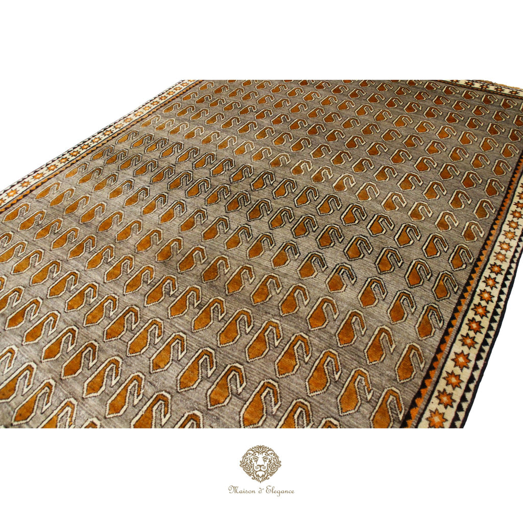 Alfombra Tribal Shiraz Lana Tonos Neutros | Diseño Persa Artesanal 293 x 185 cm