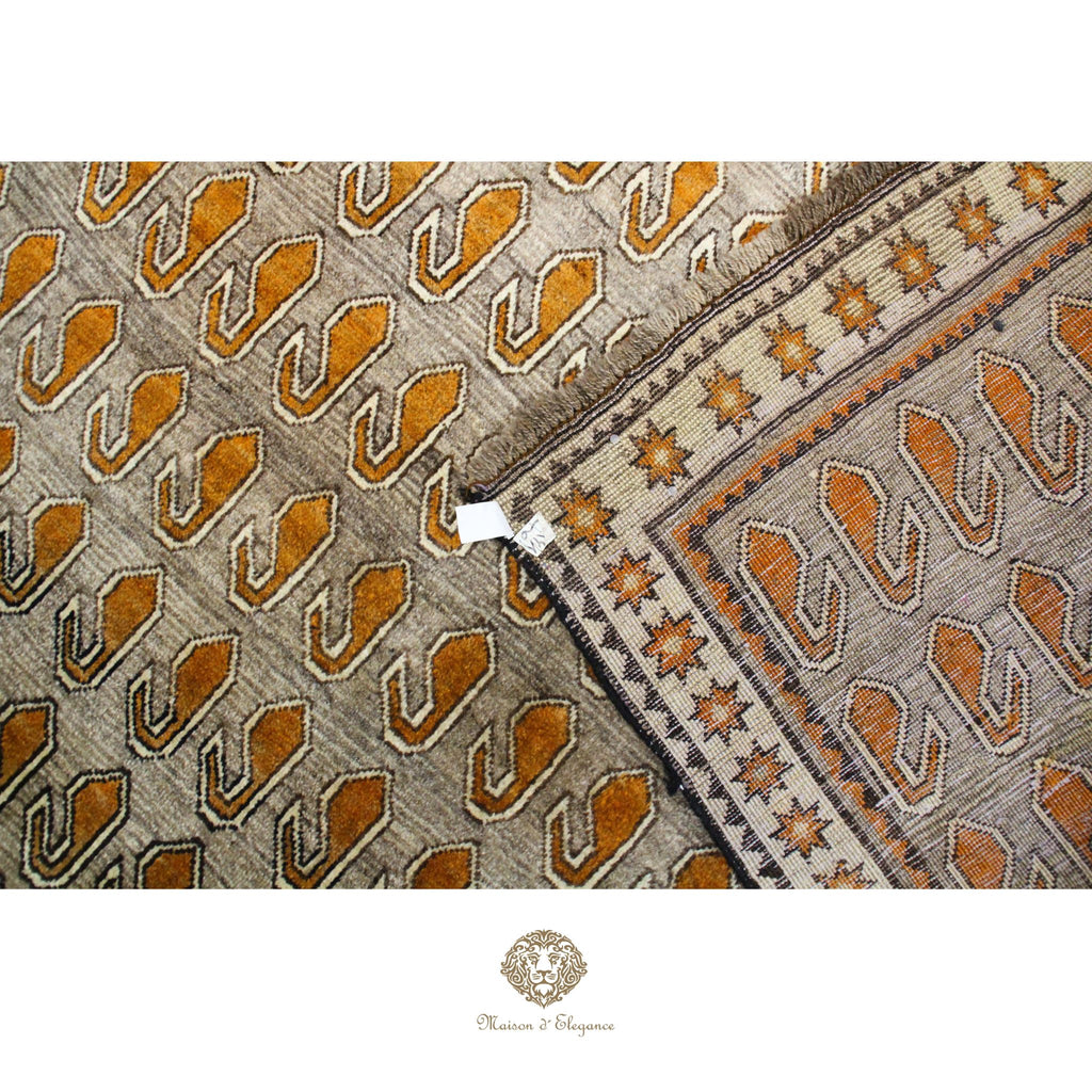 Alfombra Tribal Shiraz Lana Tonos Neutros | Diseño Persa Artesanal 293 x 185 cm