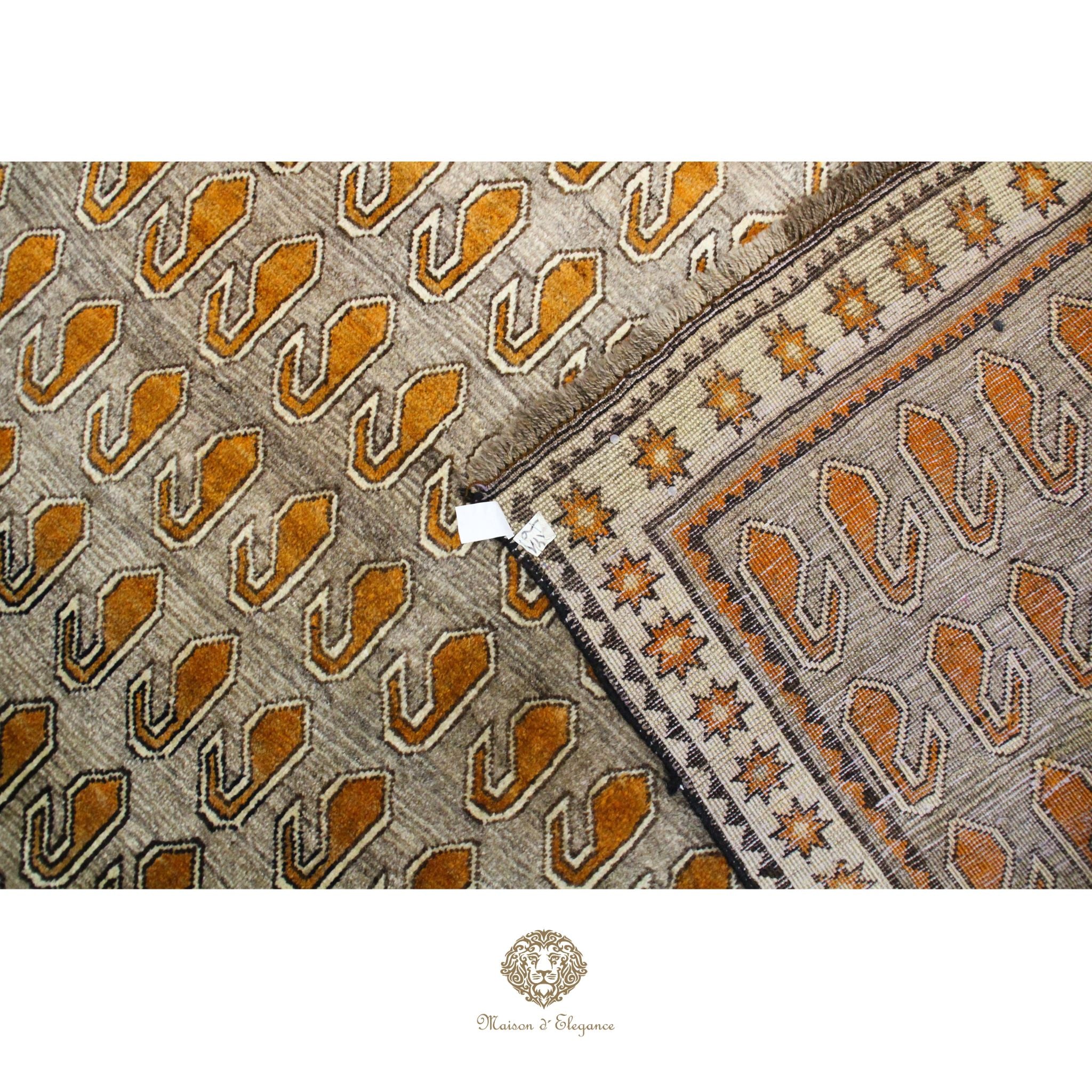 Alfombra Tribal Shiraz Lana Tonos Neutros | Diseño Persa Artesanal 293 x 185 cm