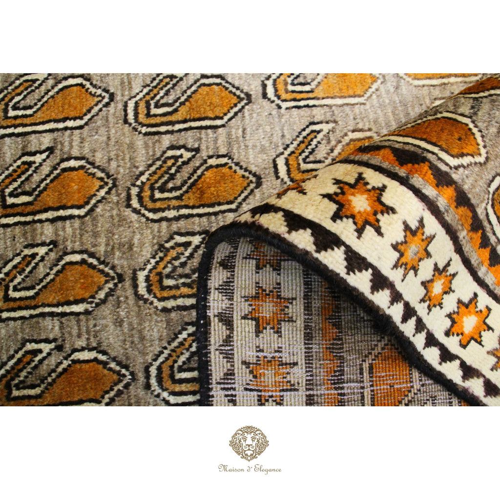 Alfombra Tribal Shiraz Lana Tonos Neutros | Diseño Persa Artesanal 293 x 185 cm