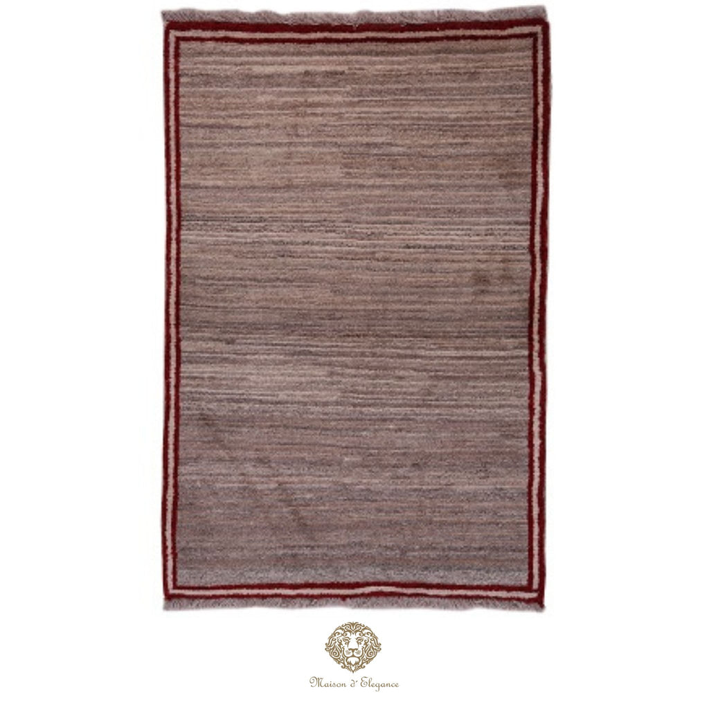 Alfombra Lana Lisa Gris | Diseño Minimalista Tejida a Mano 163 x 104 cm