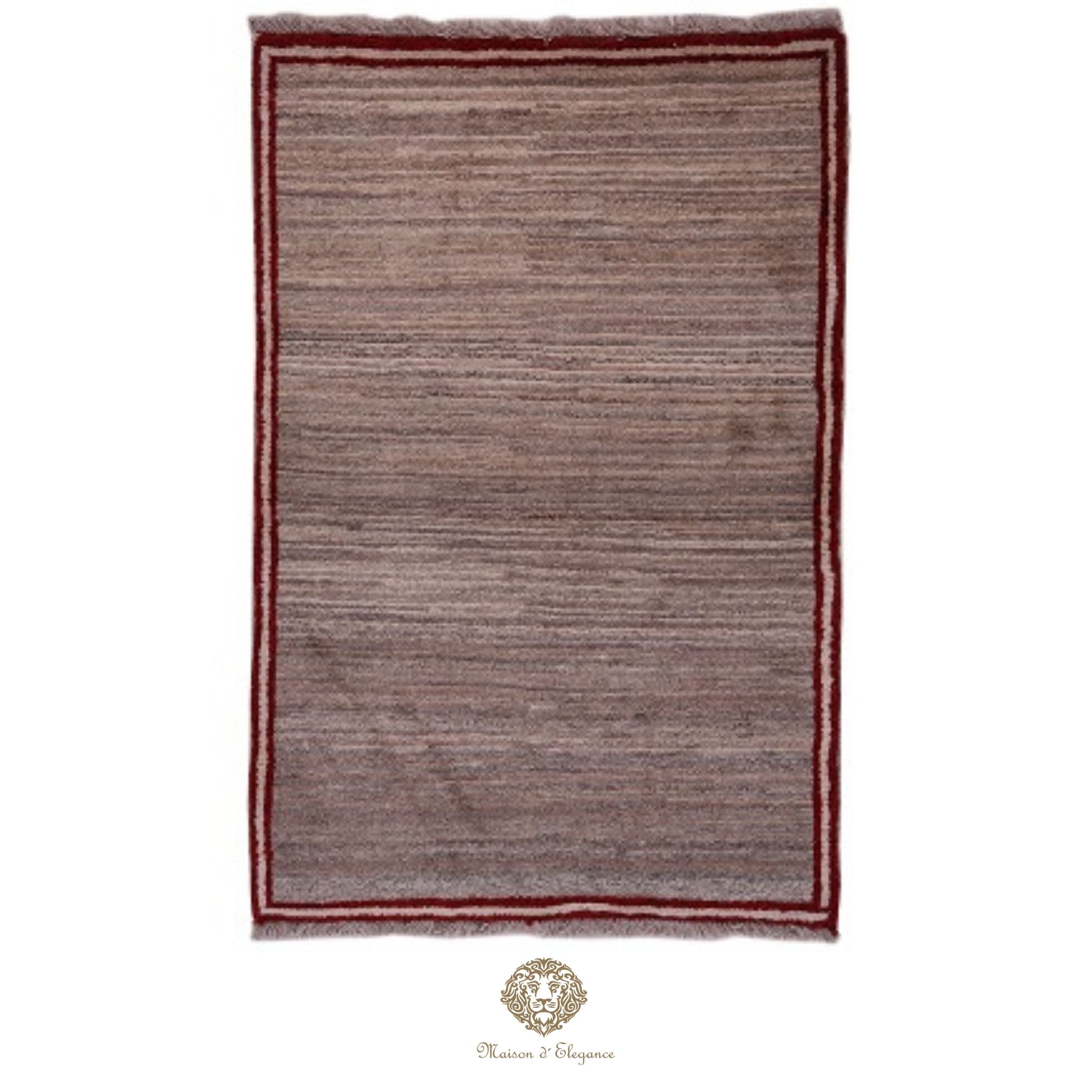 Alfombra Lana Lisa Gris | Diseño Minimalista Tejida a Mano 163 x 104 cm