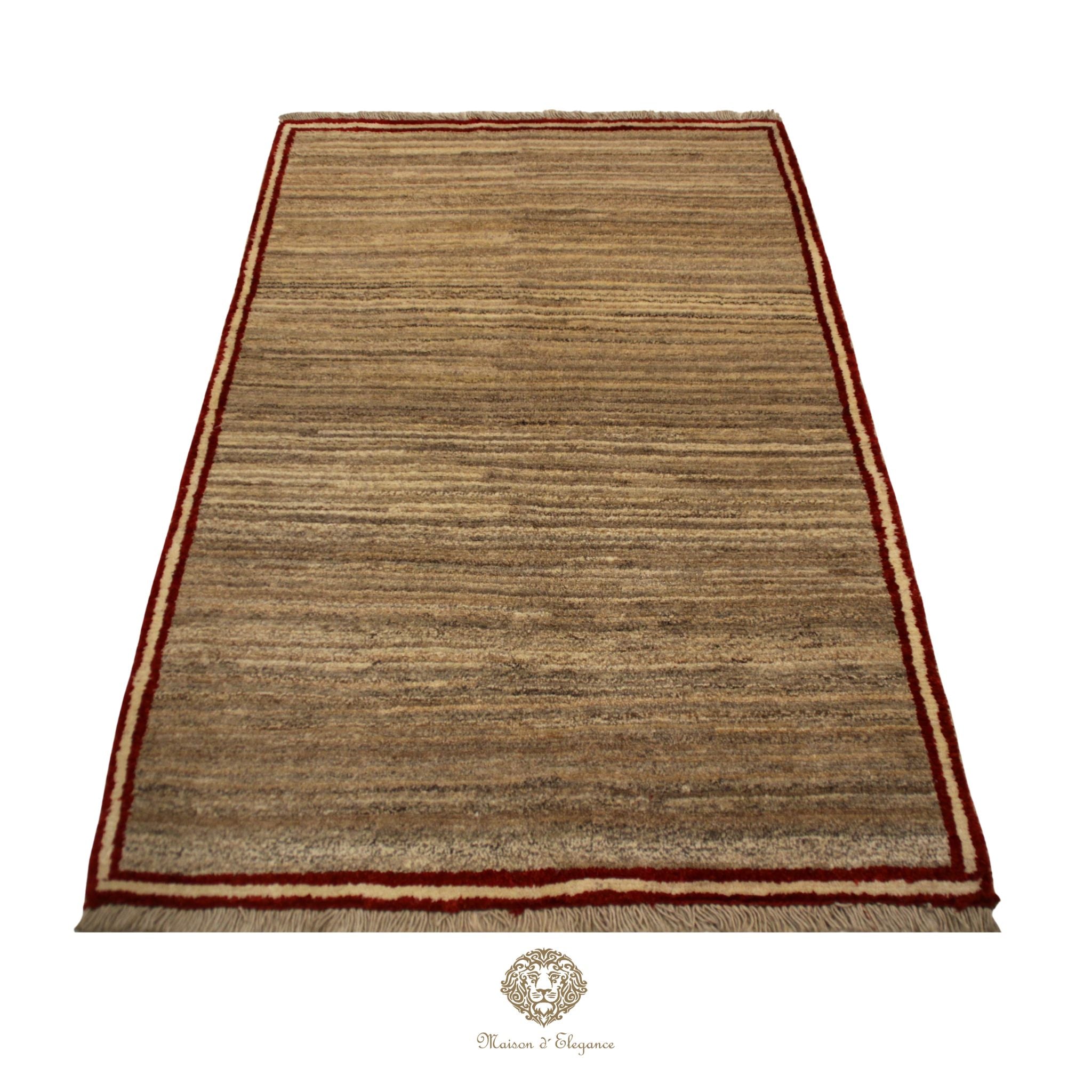 Alfombra Lana Lisa Gris | Diseño Minimalista Tejida a Mano 163 x 104 cm