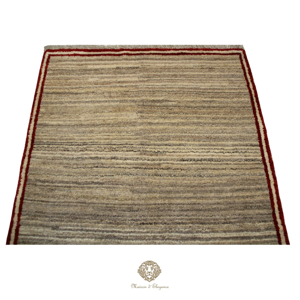 Alfombra Lana Lisa Gris | Diseño Minimalista Tejida a Mano 163 x 104 cm