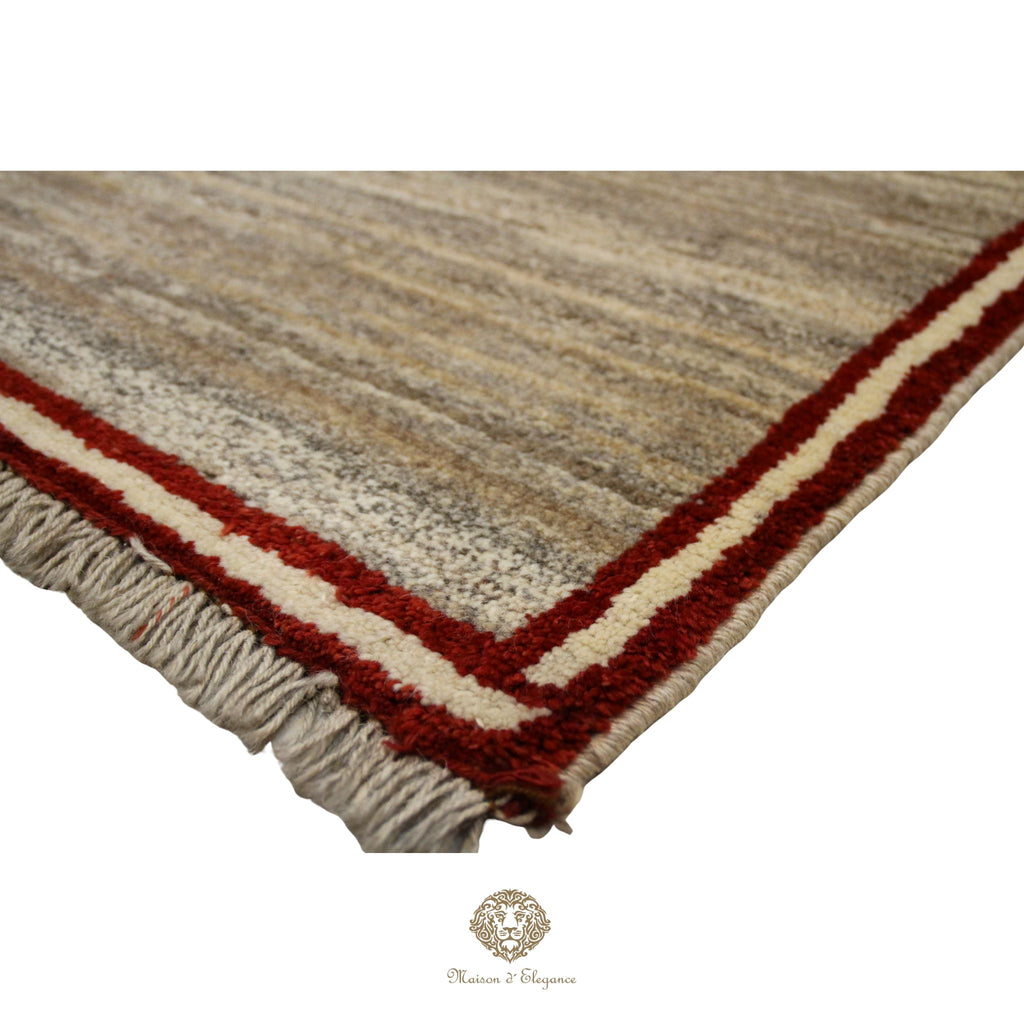 Alfombra Lana Lisa Gris | Diseño Minimalista Tejida a Mano 163 x 104 cm