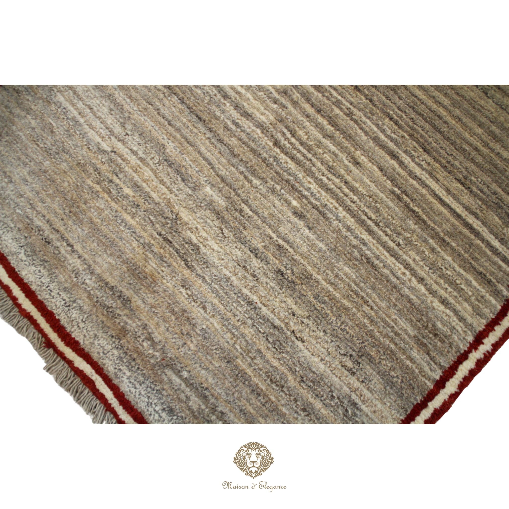 Alfombra Lana Lisa Gris | Diseño Minimalista Tejida a Mano 163 x 104 cm