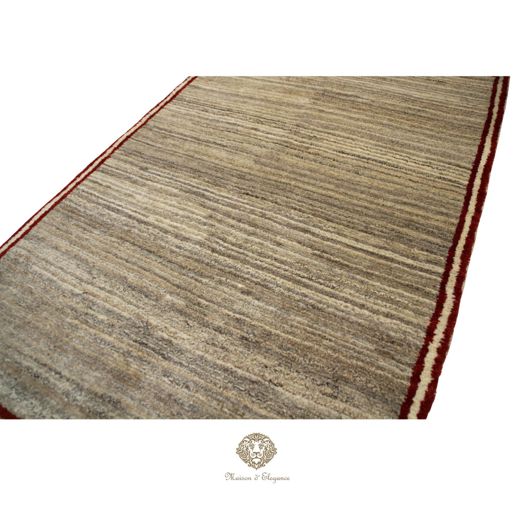 Alfombra Lana Lisa Gris | Diseño Minimalista Tejida a Mano 163 x 104 cm