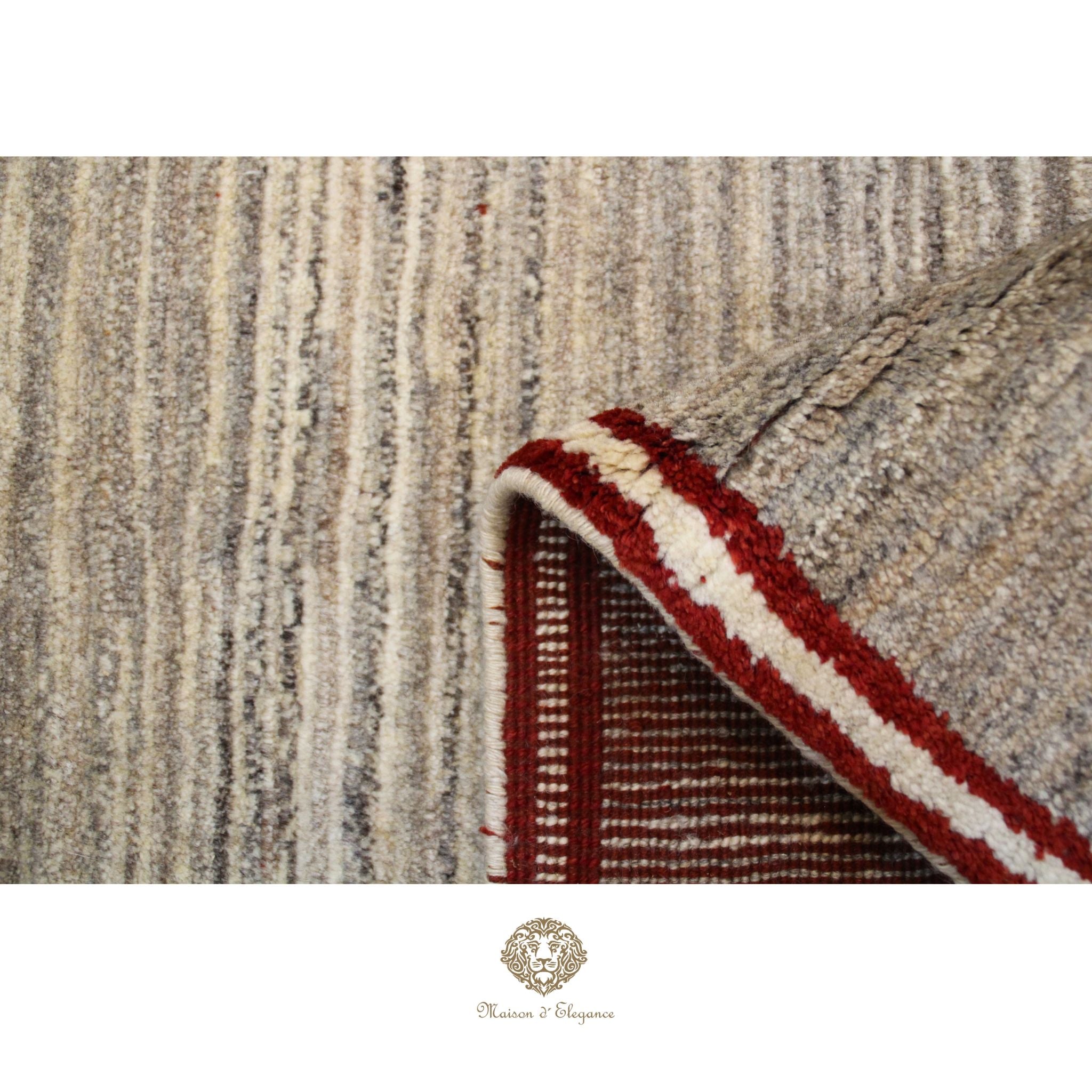 Alfombra Lana Lisa Gris | Diseño Minimalista Tejida a Mano 163 x 104 cm