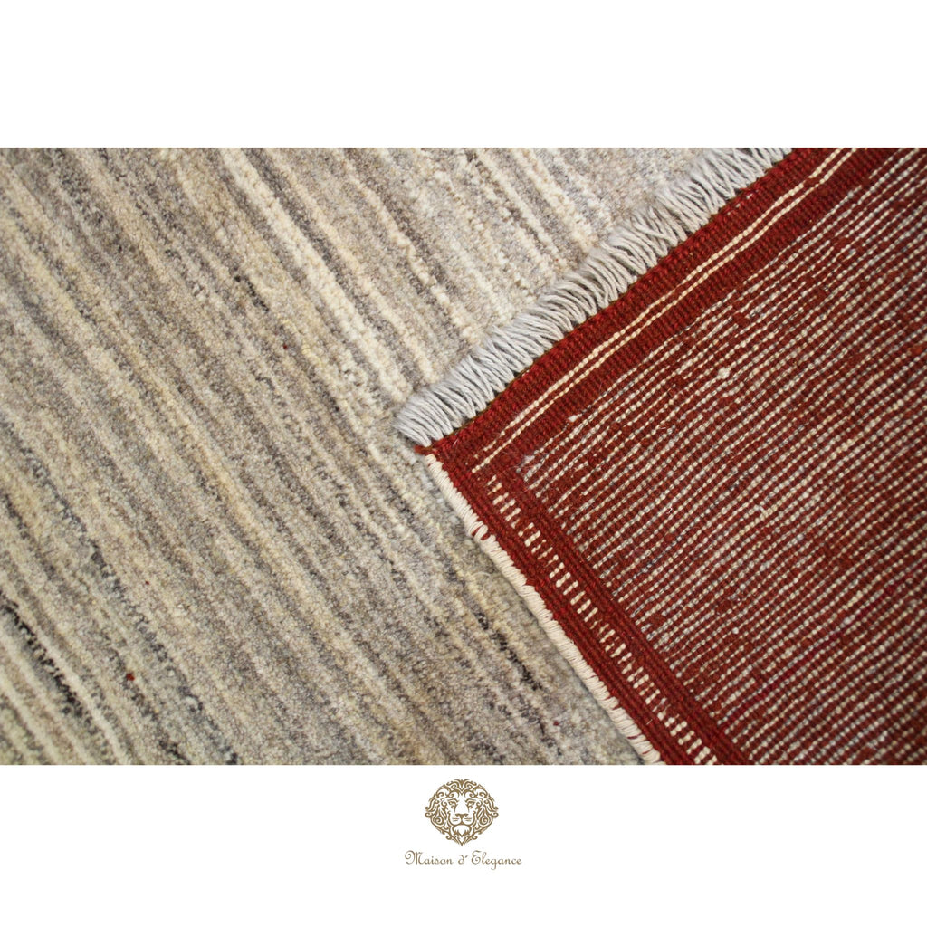 Alfombra Lana Lisa Gris | Diseño Minimalista Tejida a Mano 163 x 104 cm