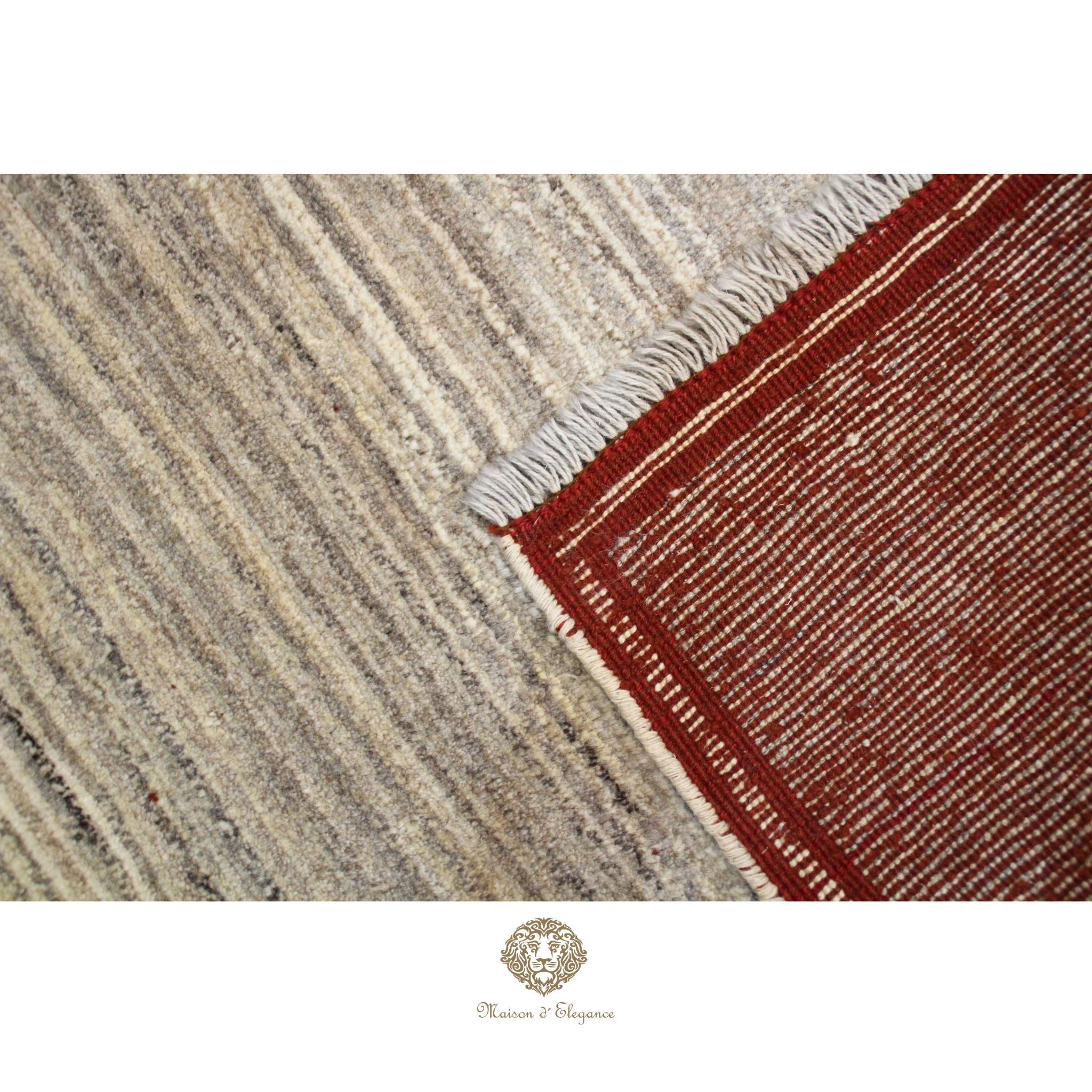 Alfombra Lana Lisa Gris | Diseño Minimalista Tejida a Mano 163 x 104 cm