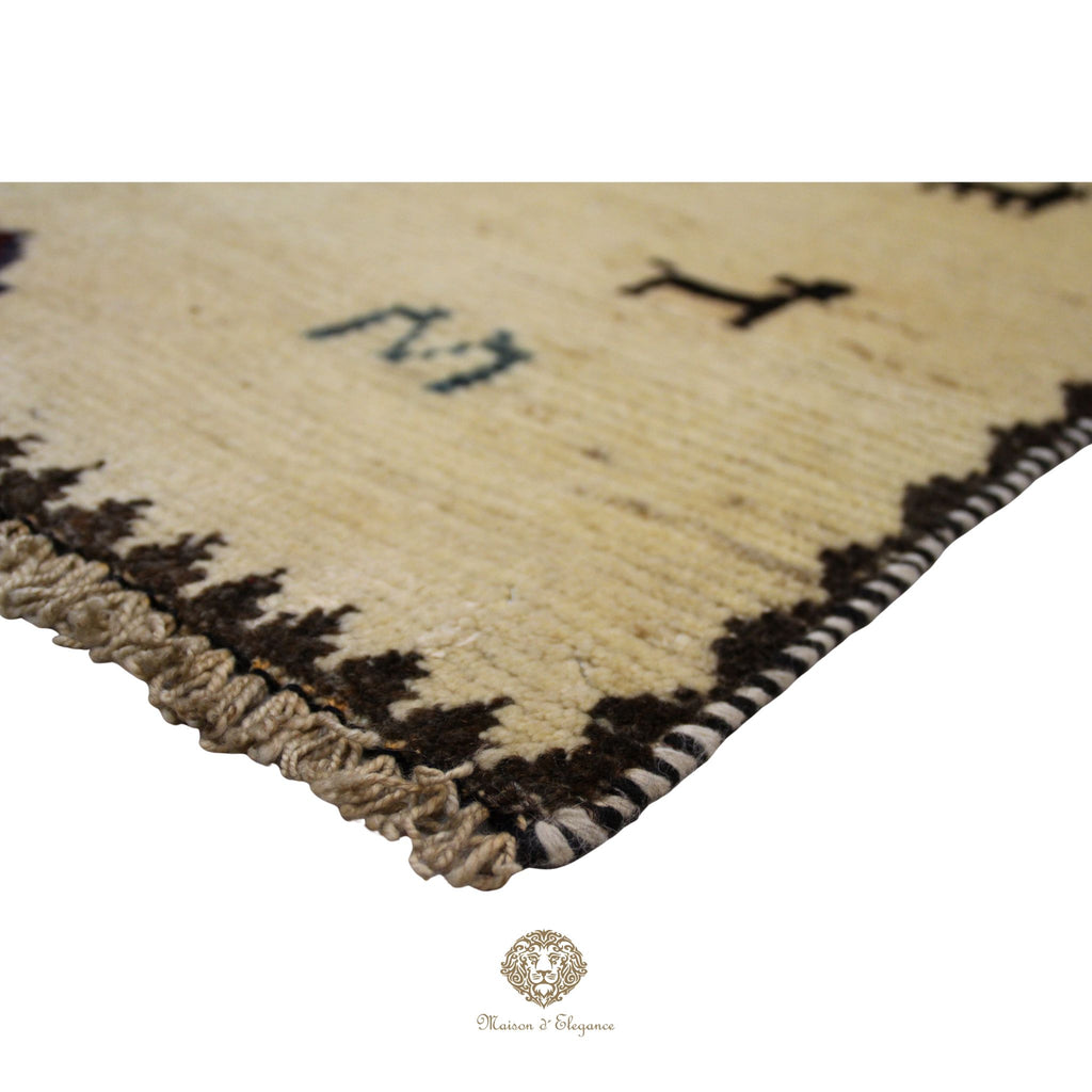 Alfombra Shiraz Tribal Lana Hecha a Mano Colores Neutros 165 x 091 cm