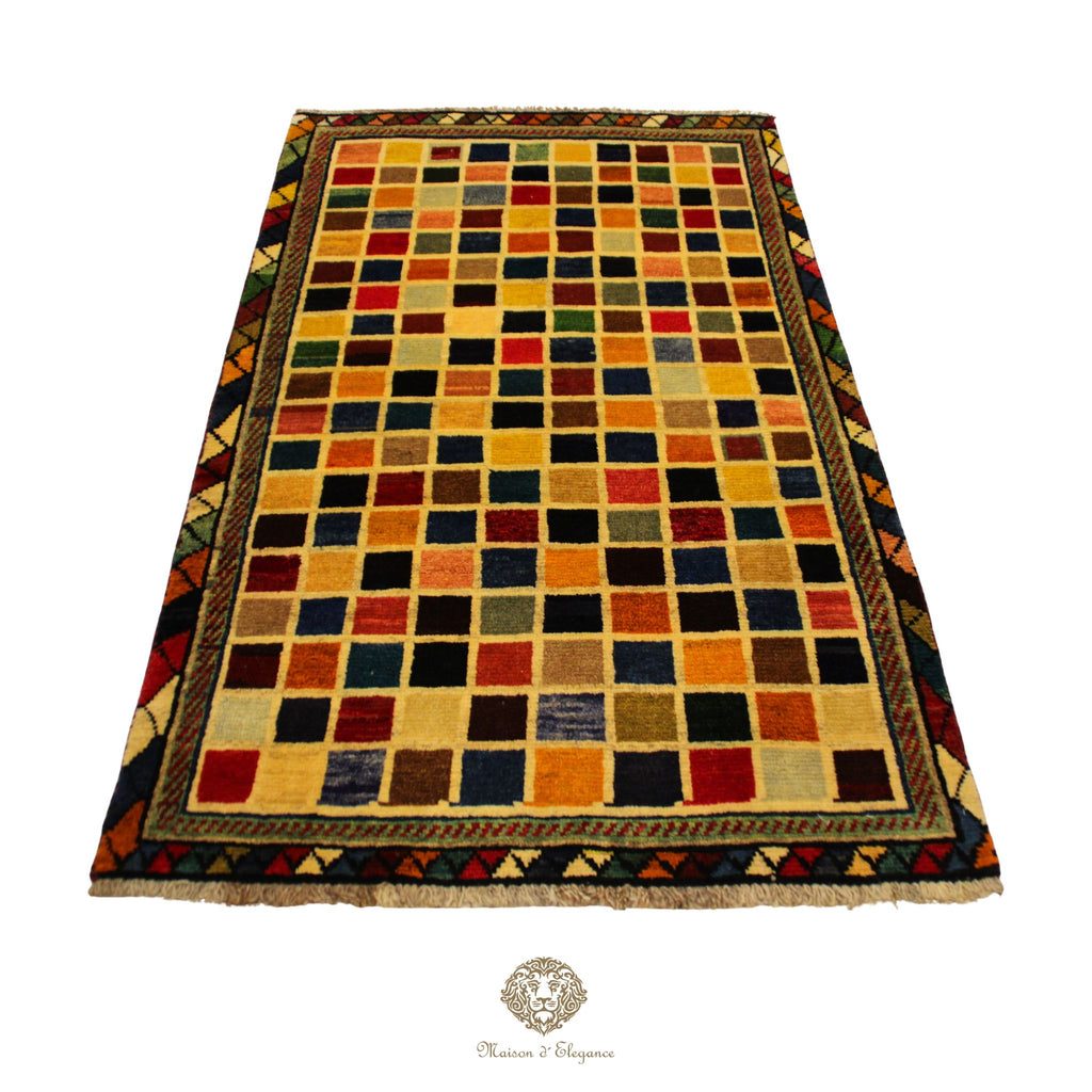 Alfombra Lana Moderna Geométrica Multicolor 166 x 103 cm