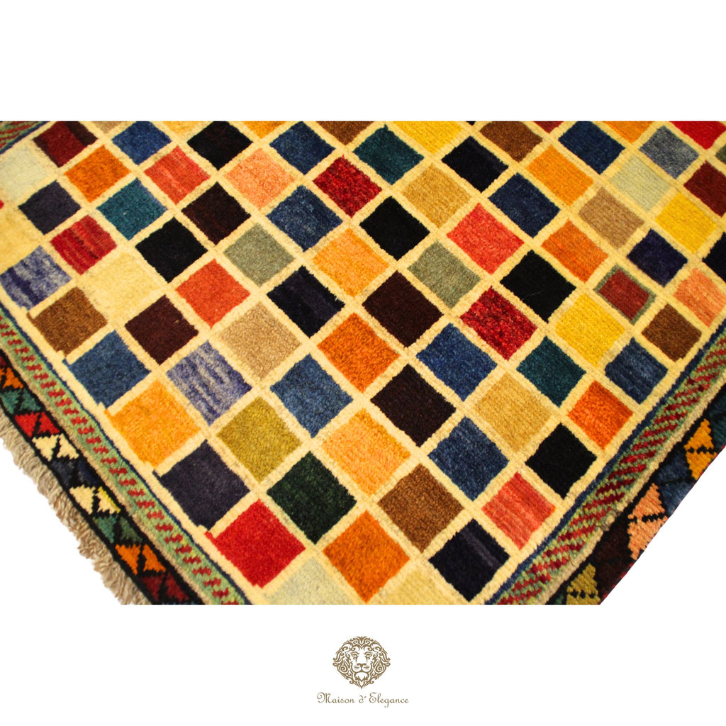 Alfombra Lana Moderna Geométrica Multicolor 166 x 103 cm