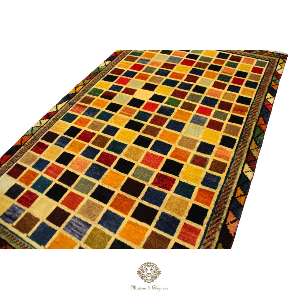 Alfombra Lana Moderna Geométrica Multicolor 166 x 103 cm