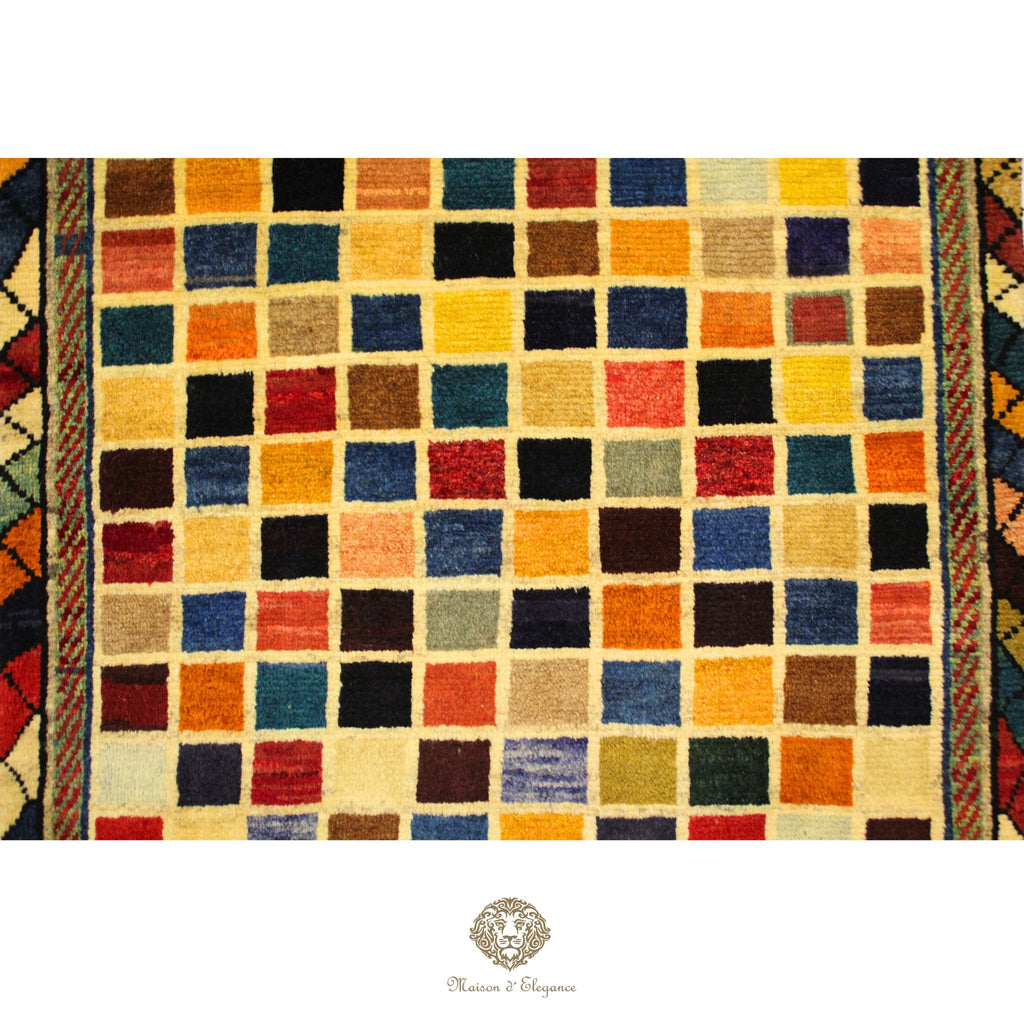 Alfombra Lana Moderna Geométrica Multicolor 166 x 103 cm