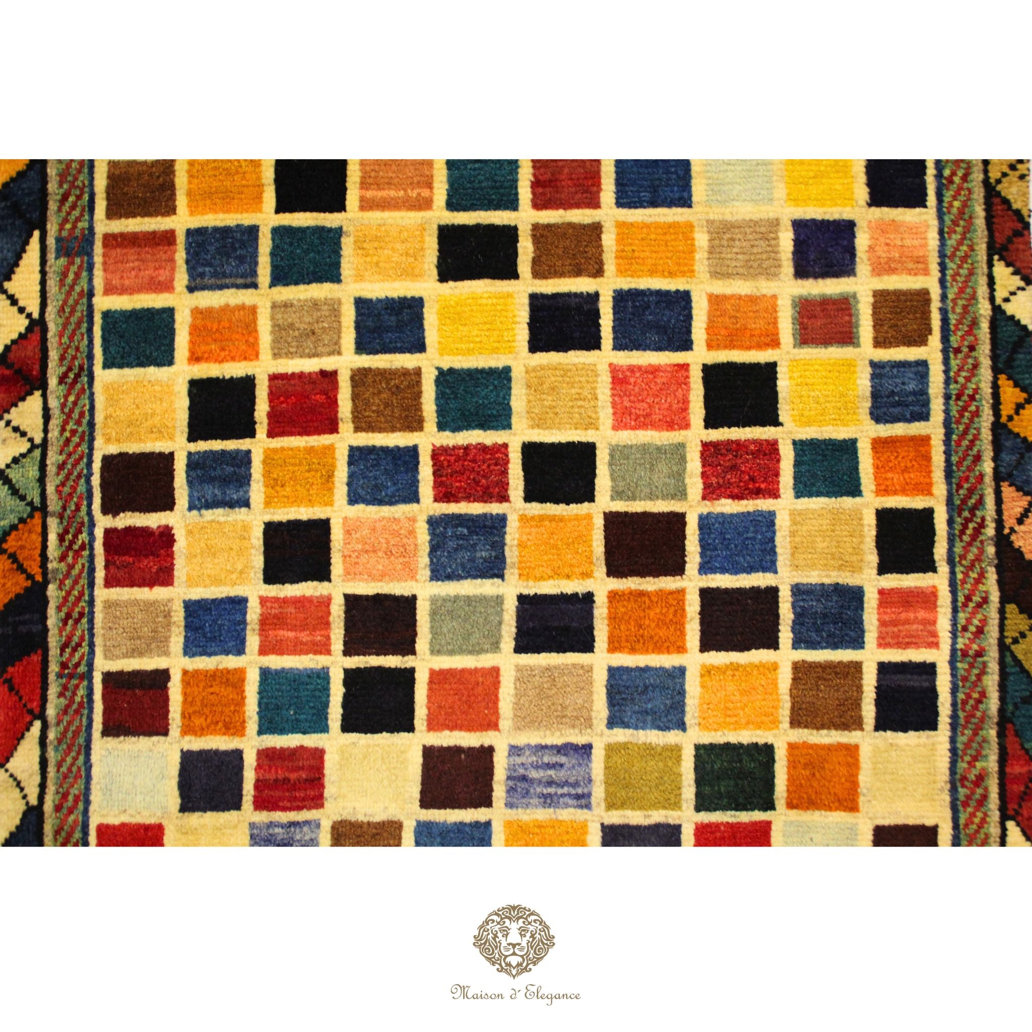 Alfombra Lana Moderna Geométrica Multicolor 166 x 103 cm