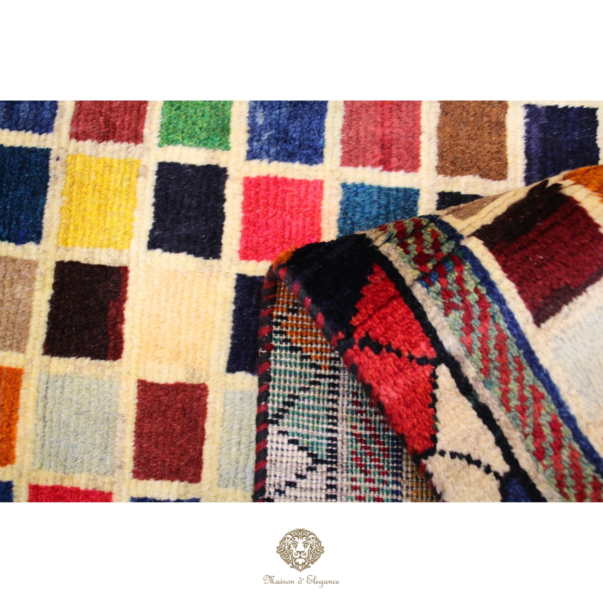 Alfombra Lana Moderna Geométrica Multicolor 166 x 103 cm