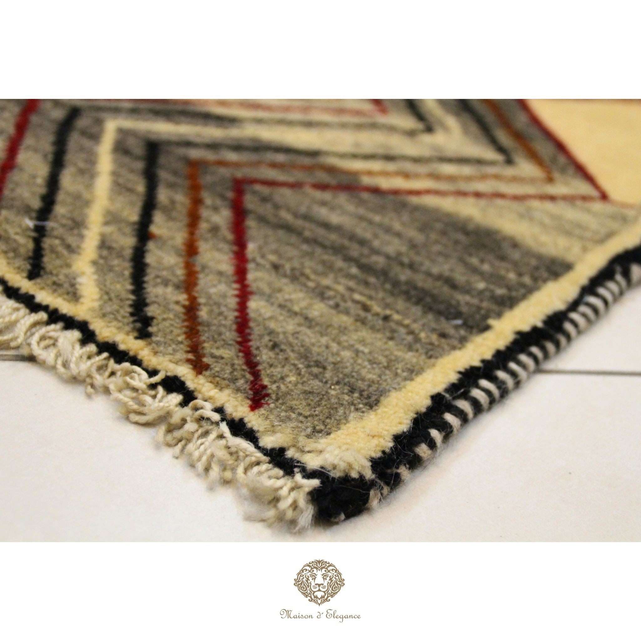 Alfombra Shiraz Tribal Lana Colores Neutros 153 x 101 cm