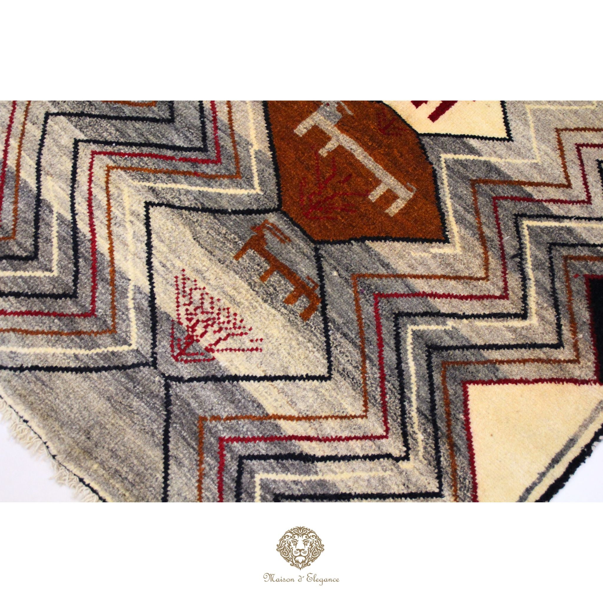 Alfombra Shiraz Tribal Lana Colores Neutros 153 x 101 cm
