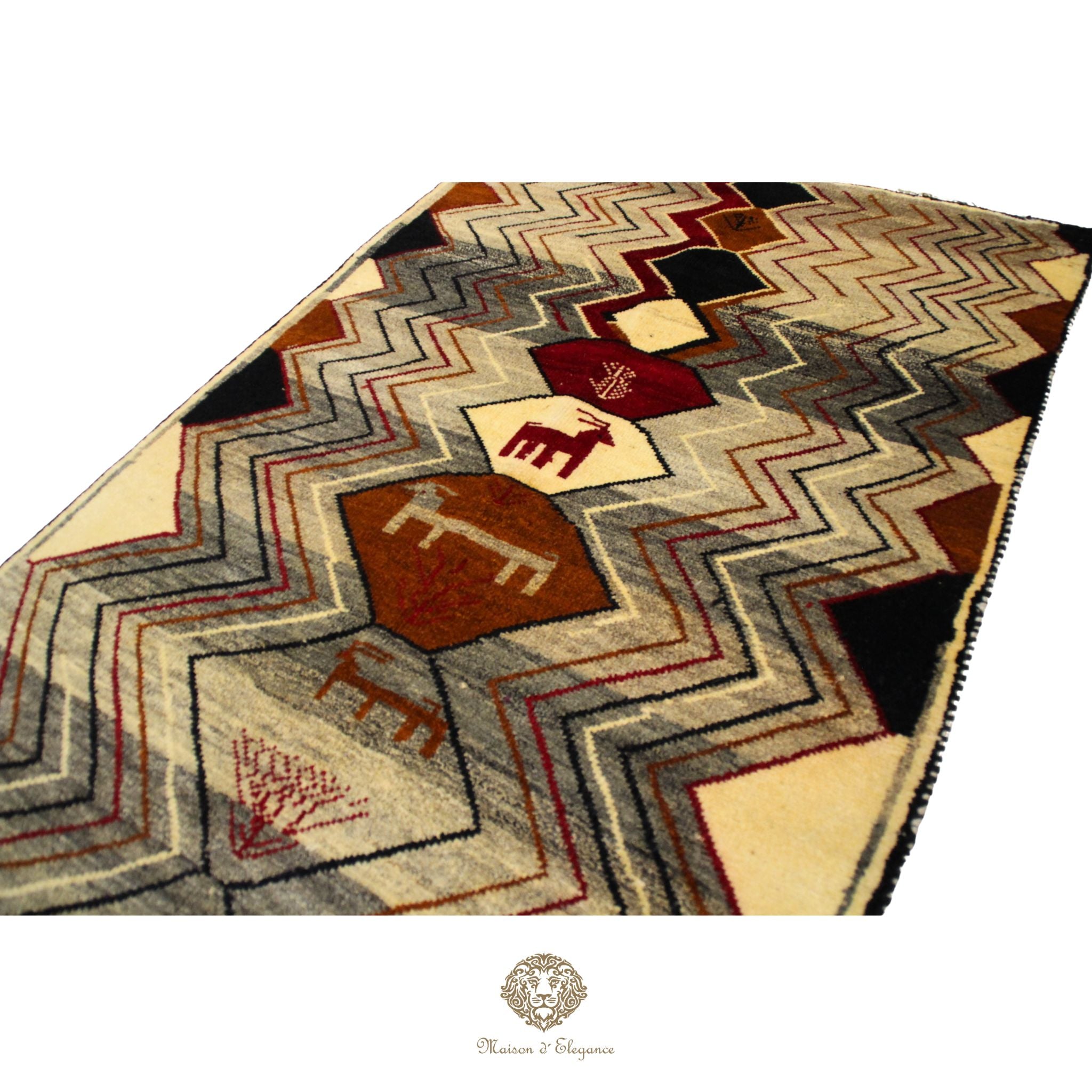 Alfombra Shiraz Tribal Lana Colores Neutros 153 x 101 cm