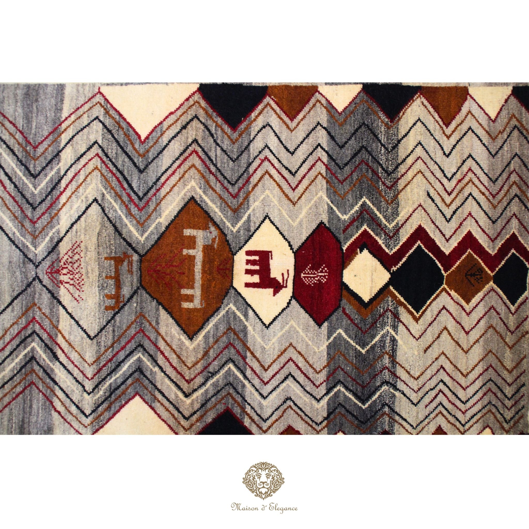 Alfombra Shiraz Tribal Lana Colores Neutros 153 x 101 cm