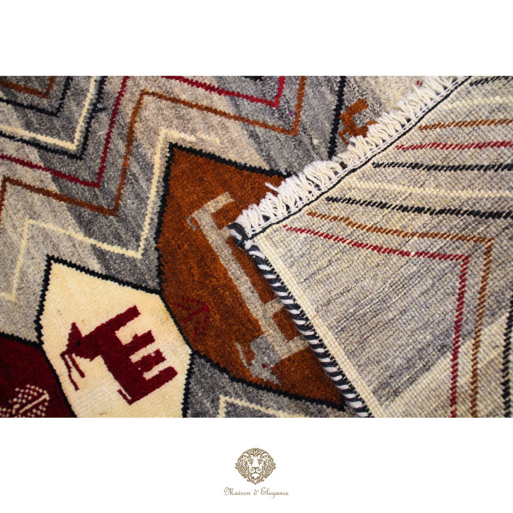 Alfombra Shiraz Tribal Lana Colores Neutros 153 x 101 cm