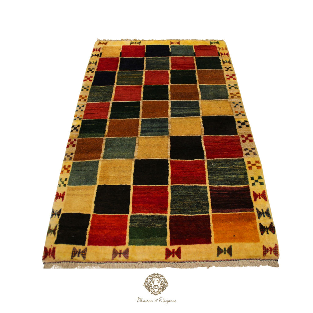 Alfombra Lana Moderna Geométrica Multicolor 143 x 87 cm