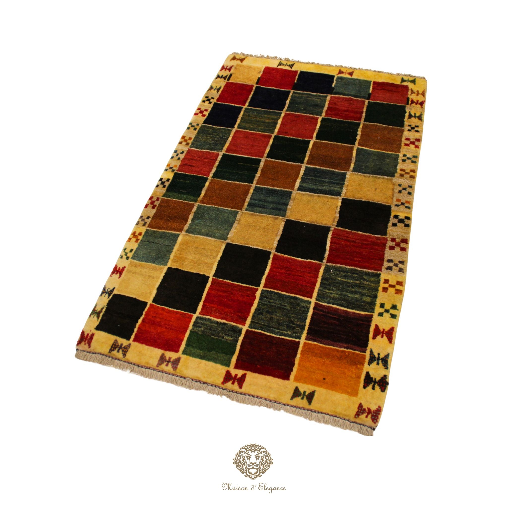 Alfombra Lana Moderna Geométrica Multicolor 143 x 87 cm