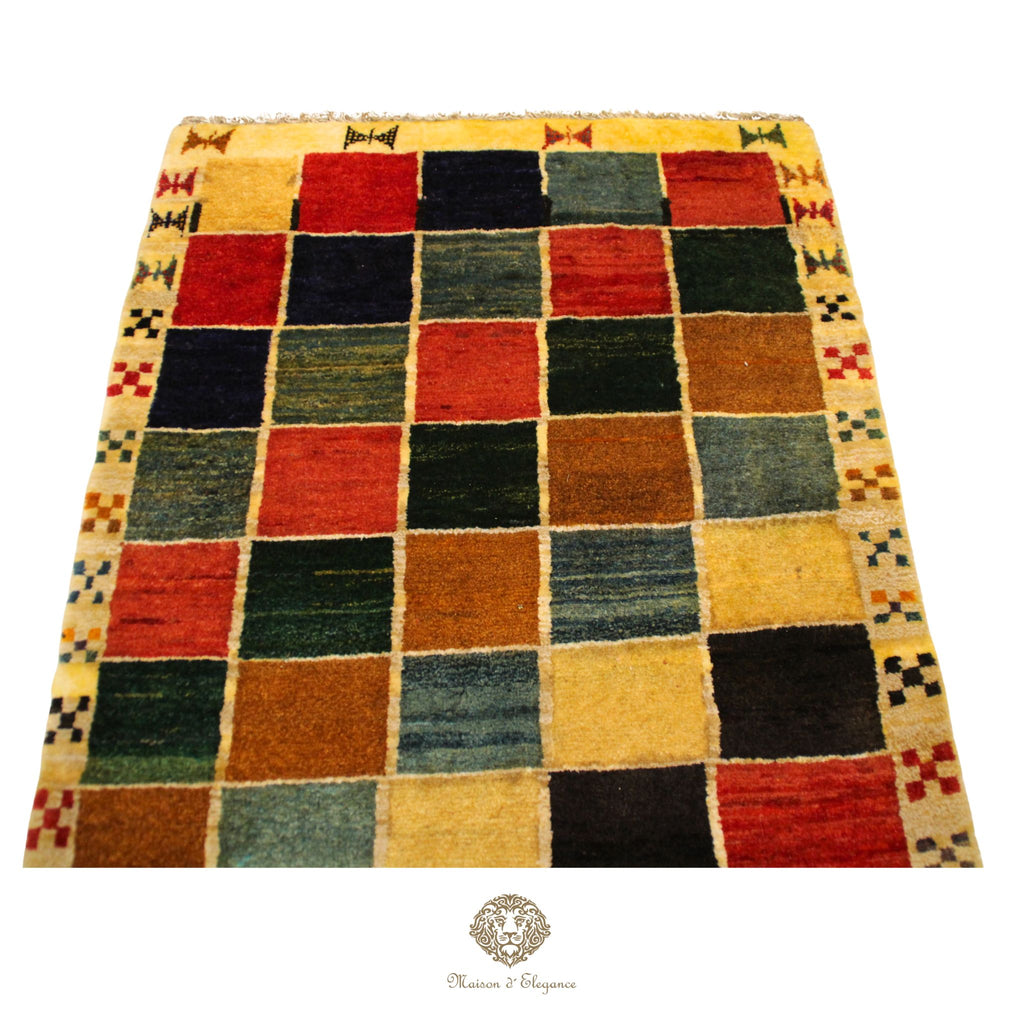 Alfombra Lana Moderna Geométrica Multicolor 143 x 87 cm