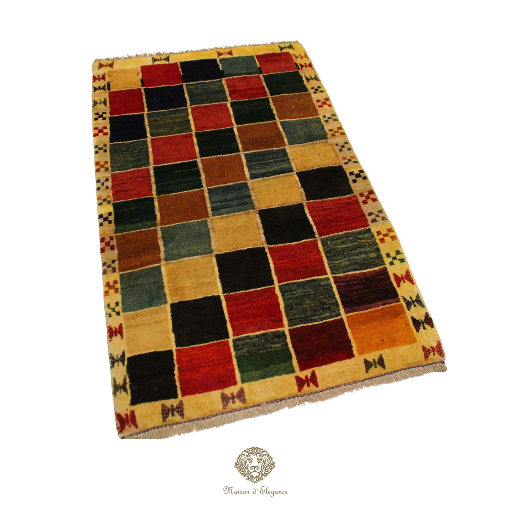 Alfombra Lana Moderna Geométrica Multicolor 143 x 87 cm