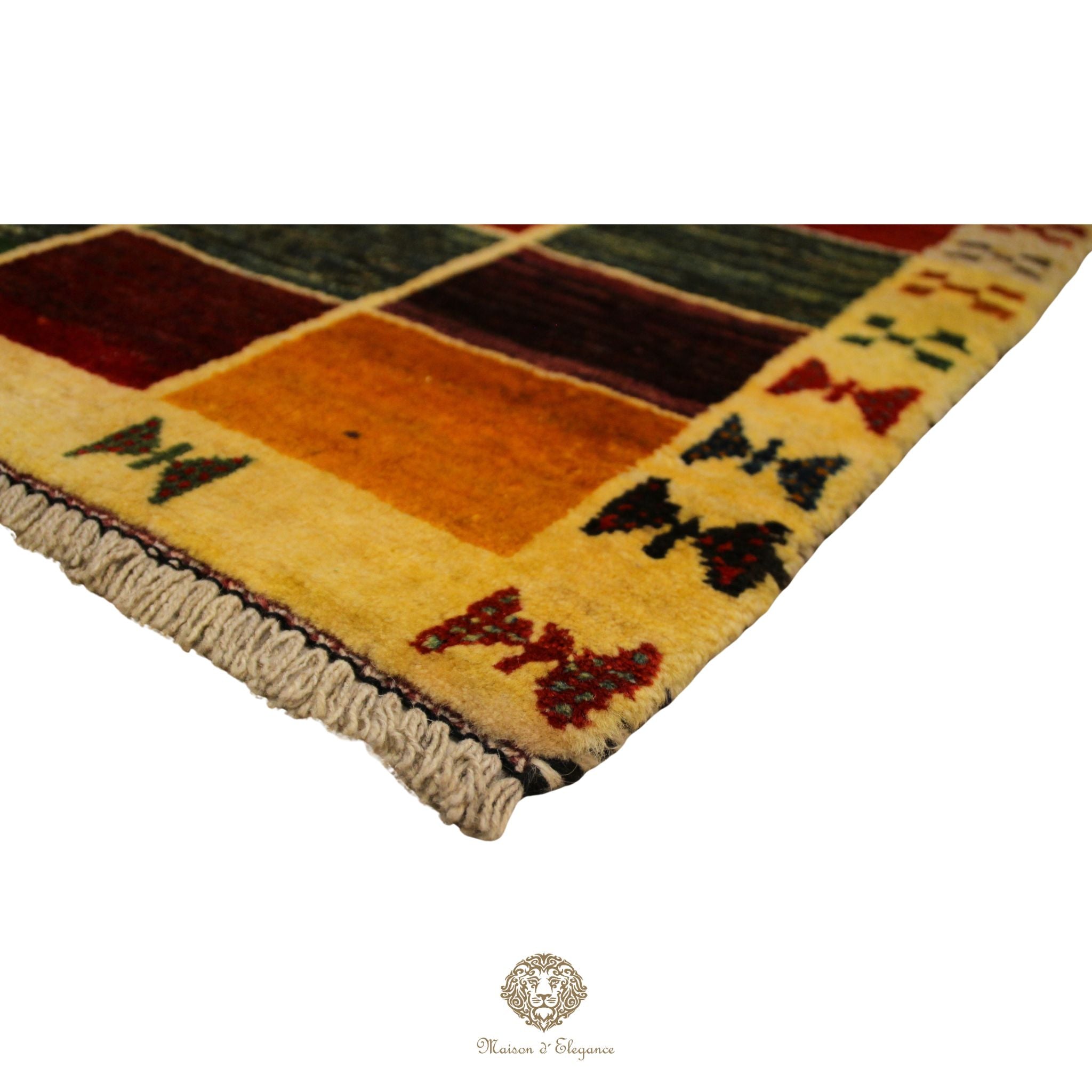 Alfombra Lana Moderna Geométrica Multicolor 143 x 87 cm