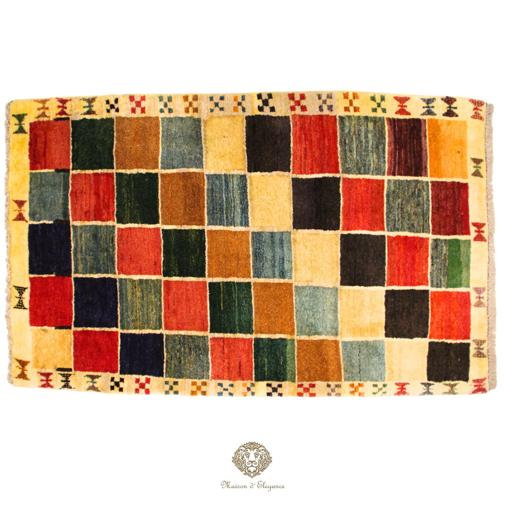 Alfombra Lana Moderna Geométrica Multicolor 143 x 87 cm