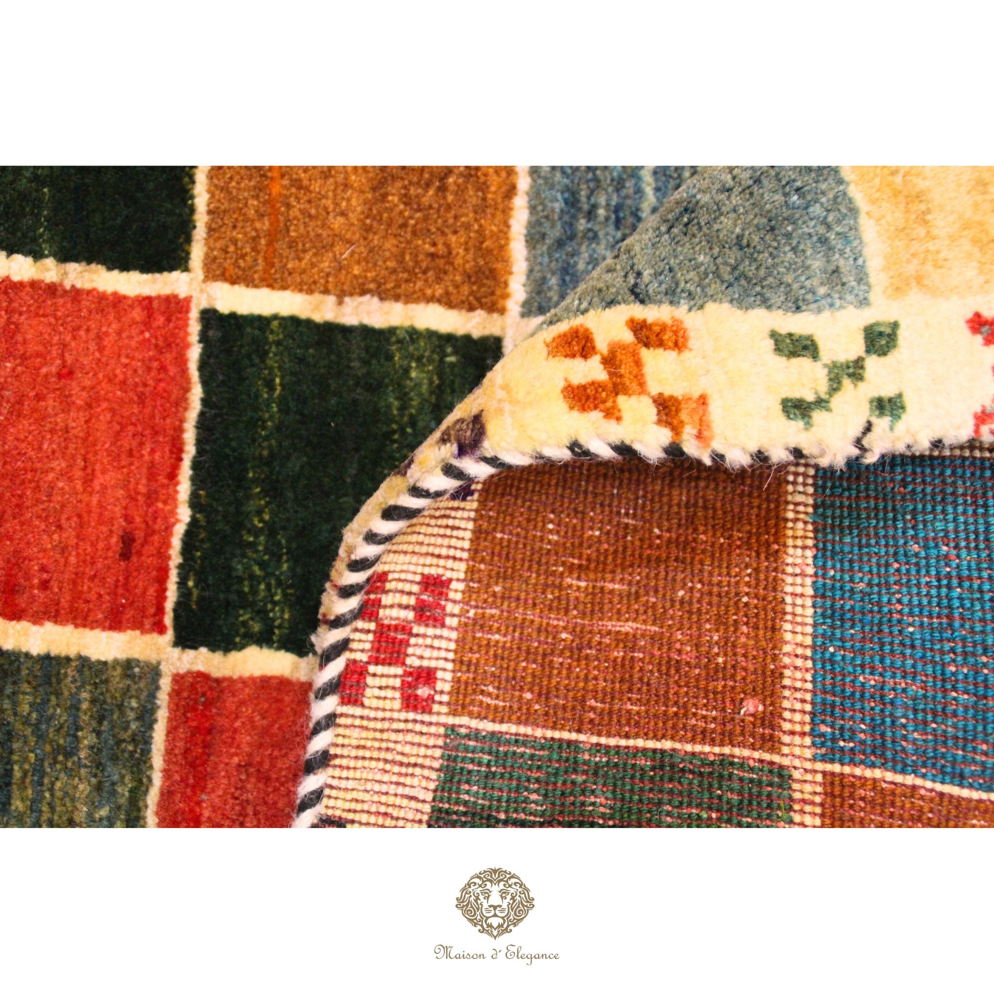 Alfombra Lana Moderna Geométrica Multicolor 143 x 87 cm