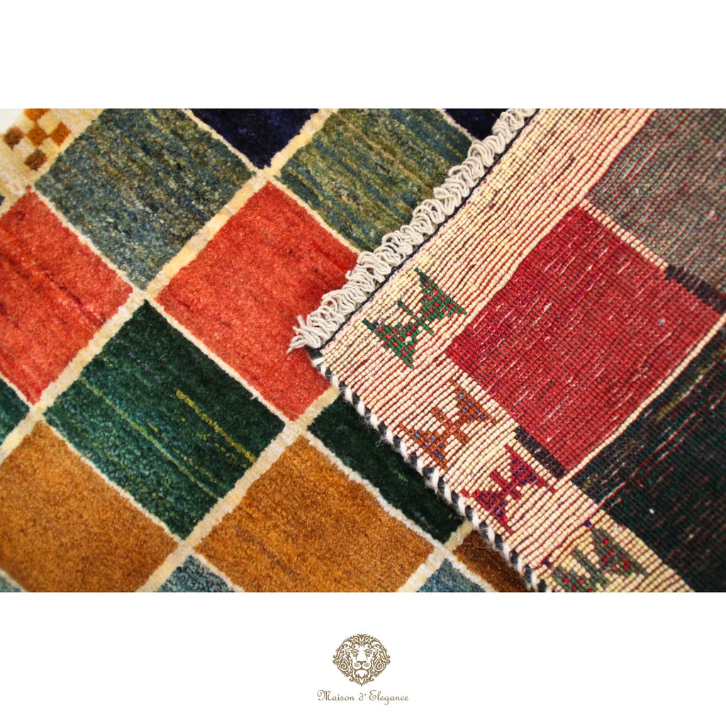 Alfombra Lana Moderna Geométrica Multicolor 143 x 87 cm