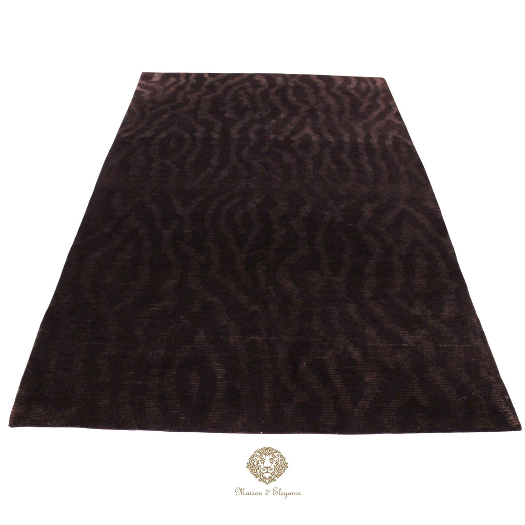 Alfombra Moderna Oscura Lana - Hecha a Mano 207 x 142 cm