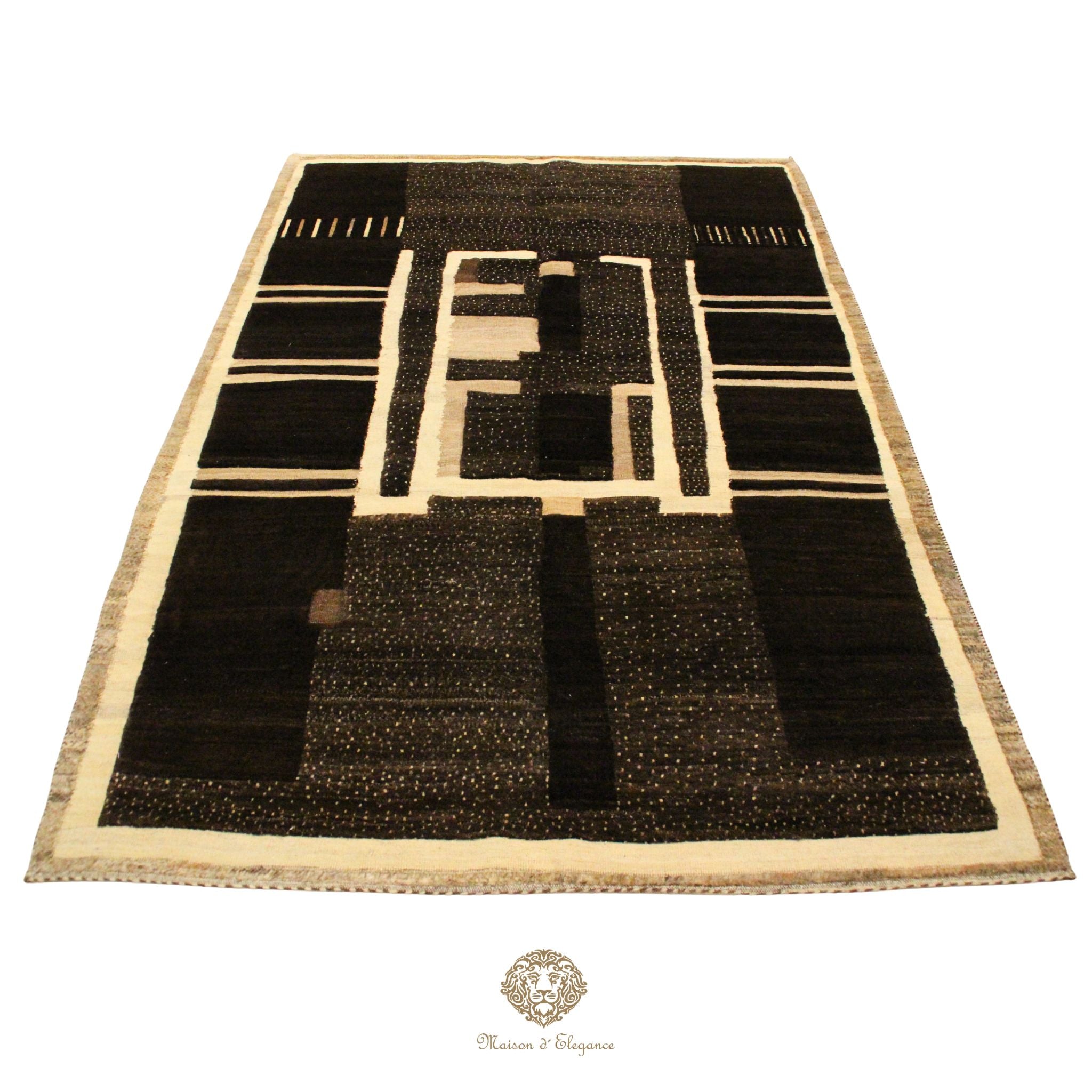 Alfombra Moderna Lana Degradado Tonos Neutros Hecha a Mano 229 x 162 cm