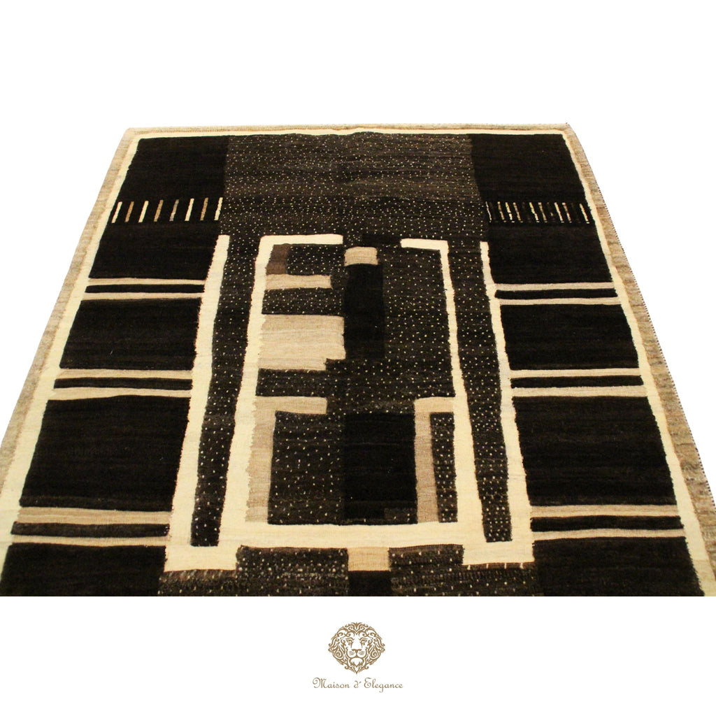 Alfombra Moderna Lana Degradado Tonos Neutros Hecha a Mano 229 x 162 cm