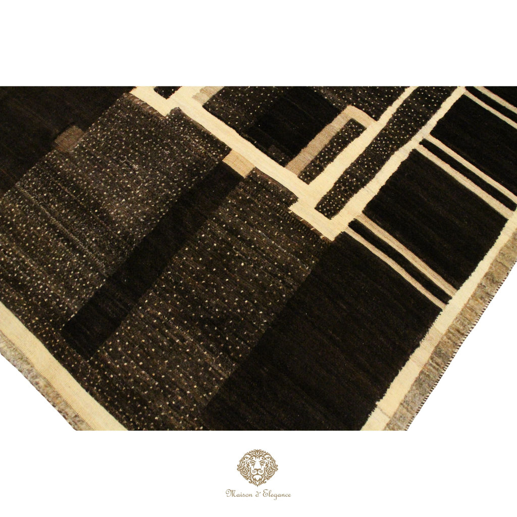 Alfombra Moderna Lana Degradado Tonos Neutros Hecha a Mano 229 x 162 cm