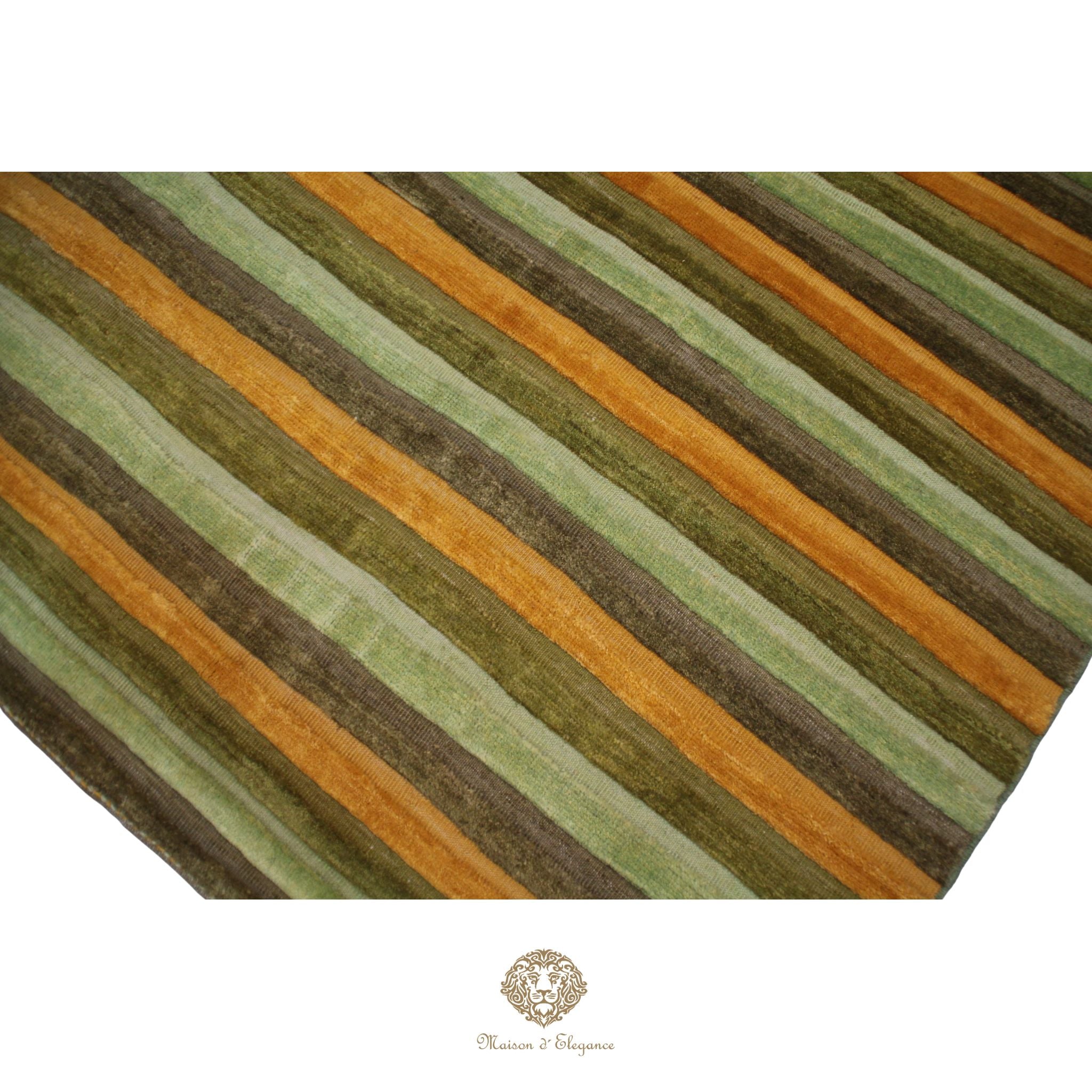 Alfombra Lana Moderna a Rayas | Diseño Geométrico Tejida a Mano 206 x 150 cm