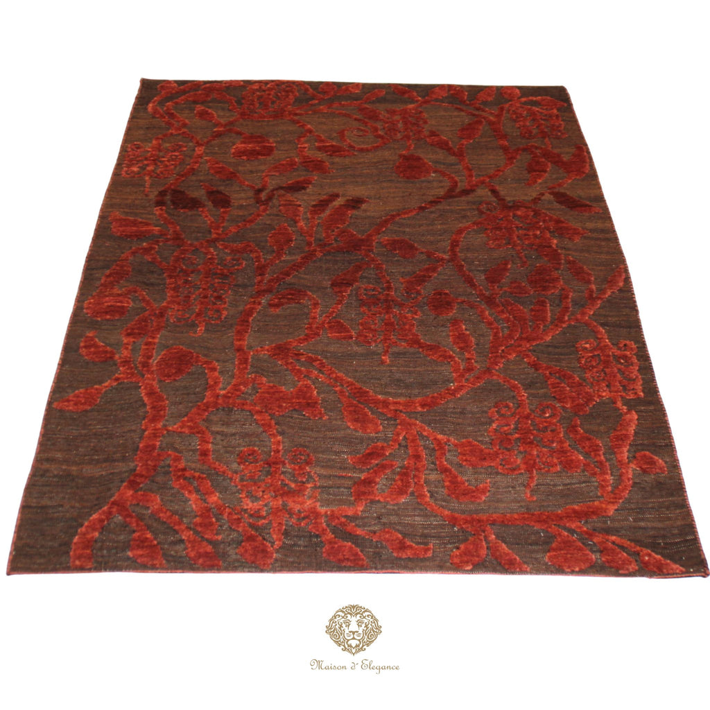 Alfombra Moderna Moharamat de lana con diseño contemporáneo 194 x 158 cm