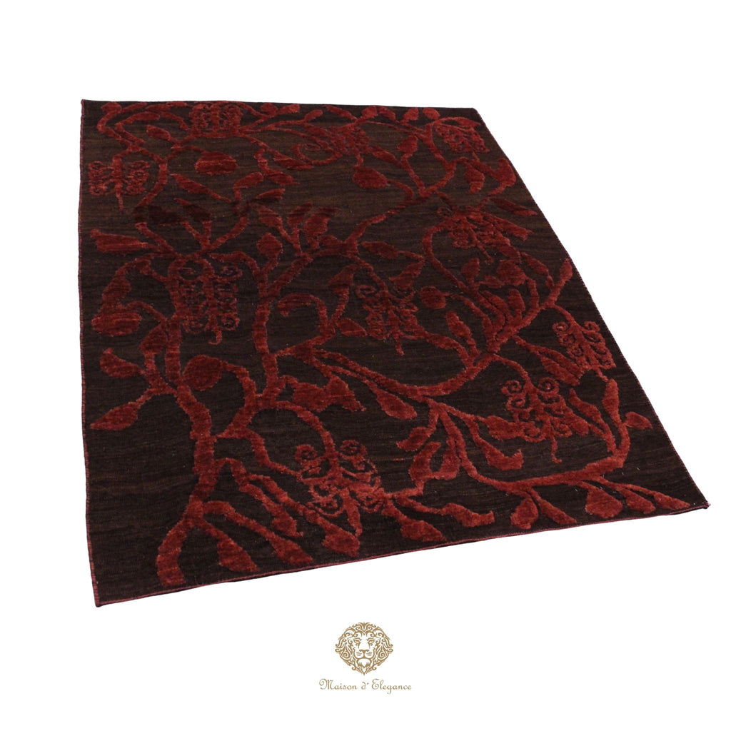 Alfombra Moderna Moharamat de lana con diseño contemporáneo 194 x 158 cm