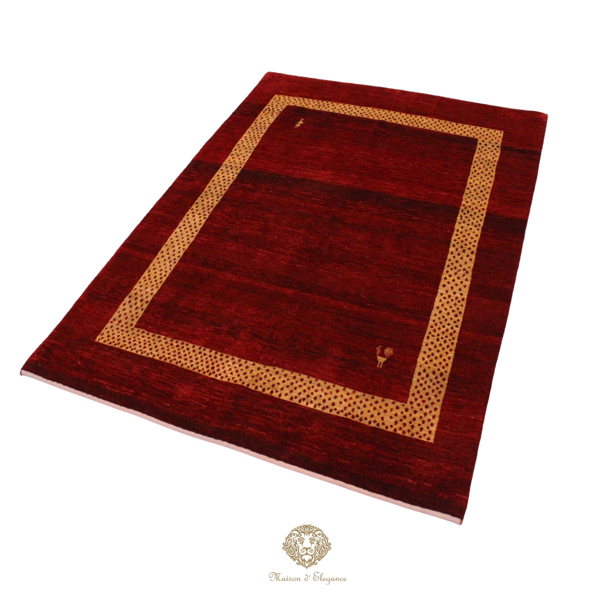 Alfombra Luribaf Lisa Roja Lana 100% 196 x 140 cm