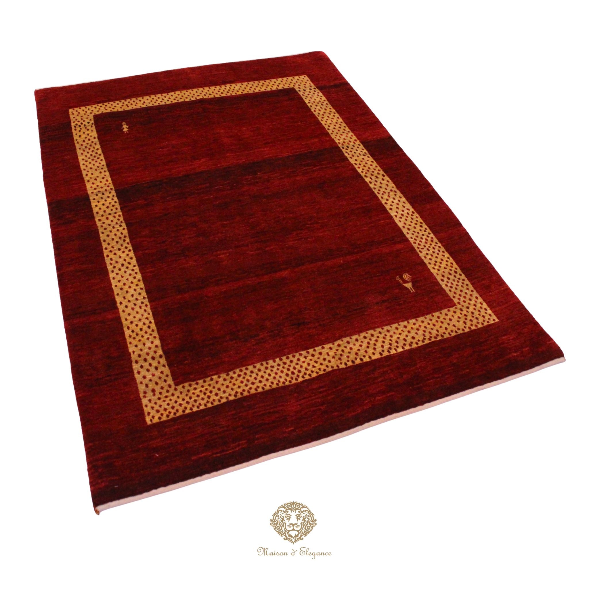 Alfombra Luribaf Lisa Roja Lana 100% 196 x 140 cm