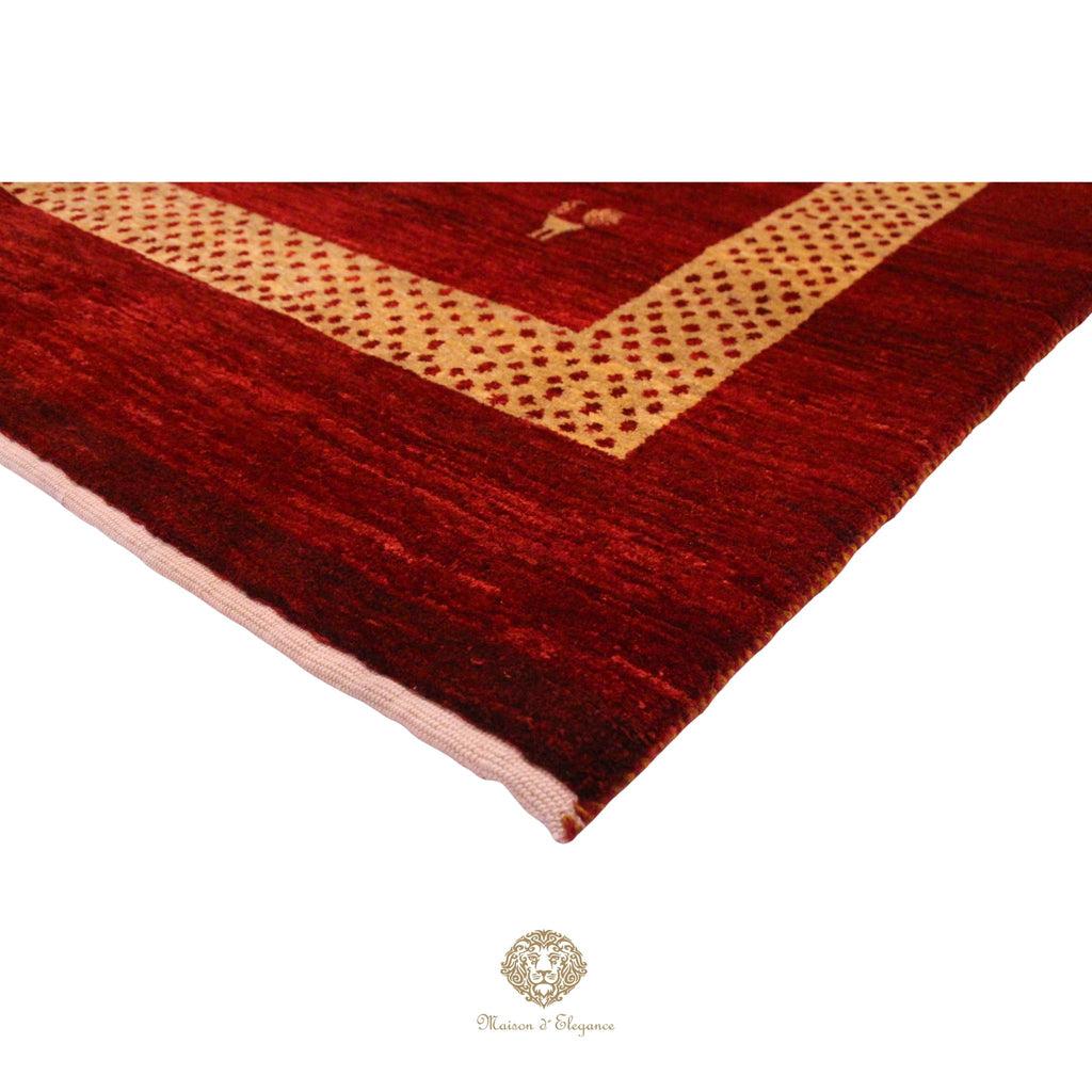 Alfombra Luribaf Lisa Roja Lana 100% 196 x 140 cm