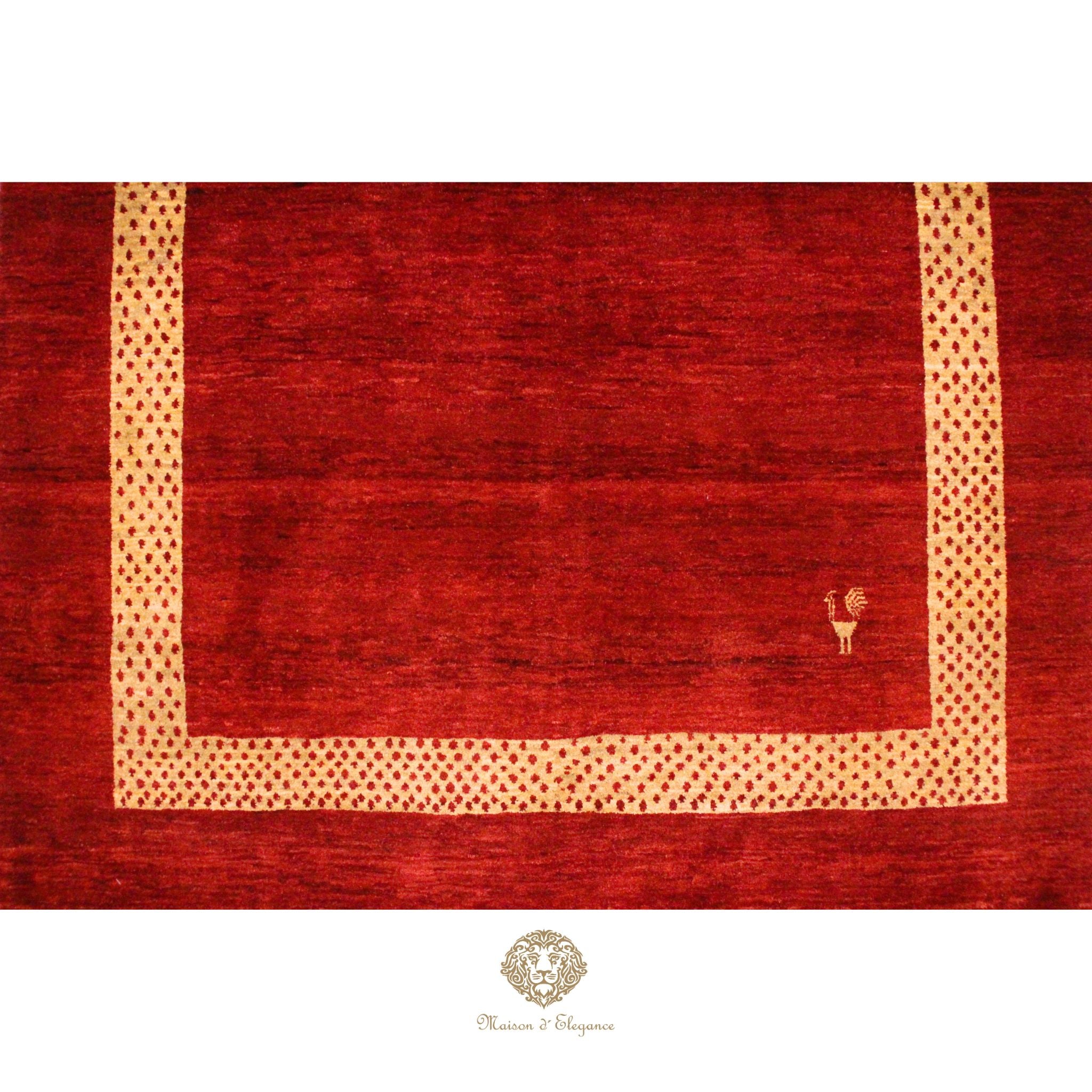 Alfombra Luribaf Lisa Roja Lana 100% 196 x 140 cm